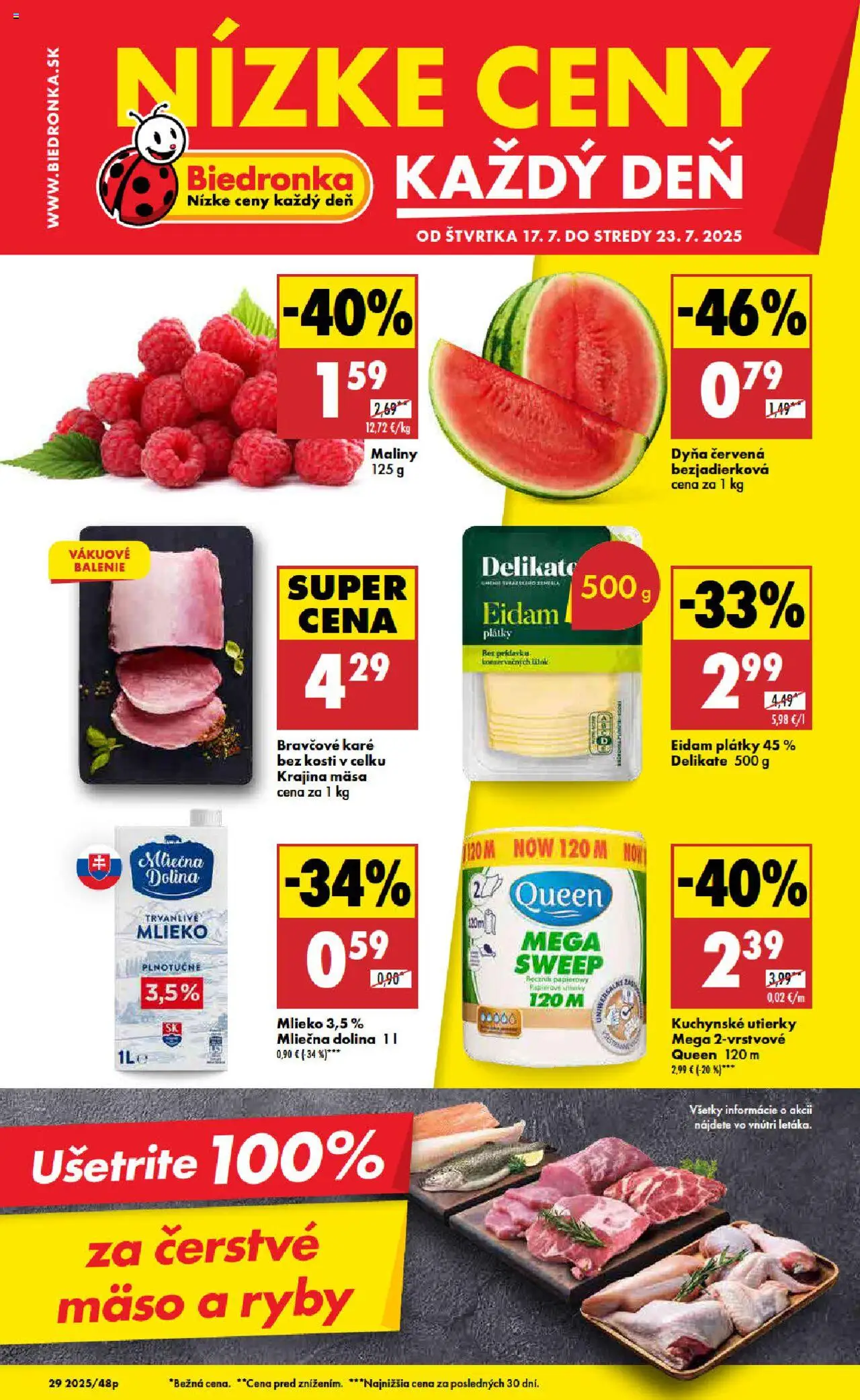 Biedronka leták - strana 1- platný od 17.07.2025