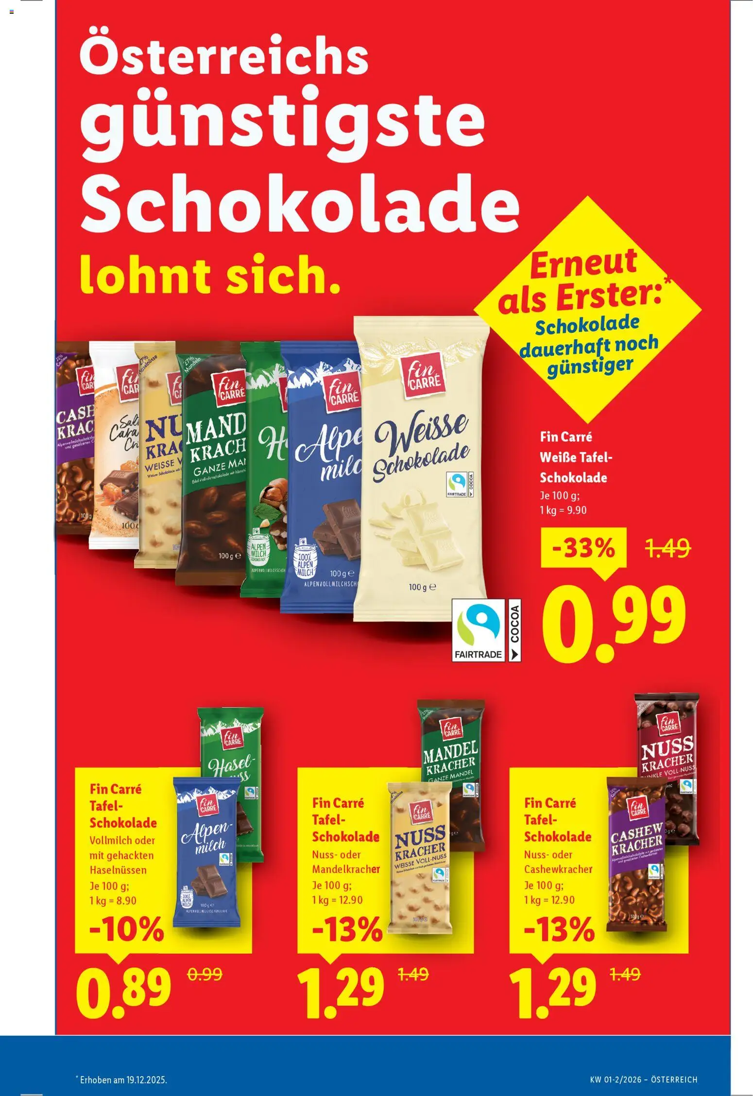 Lidl Österreichs günstigste Schokolade - Seite 1- gültig ab 27.12.2025