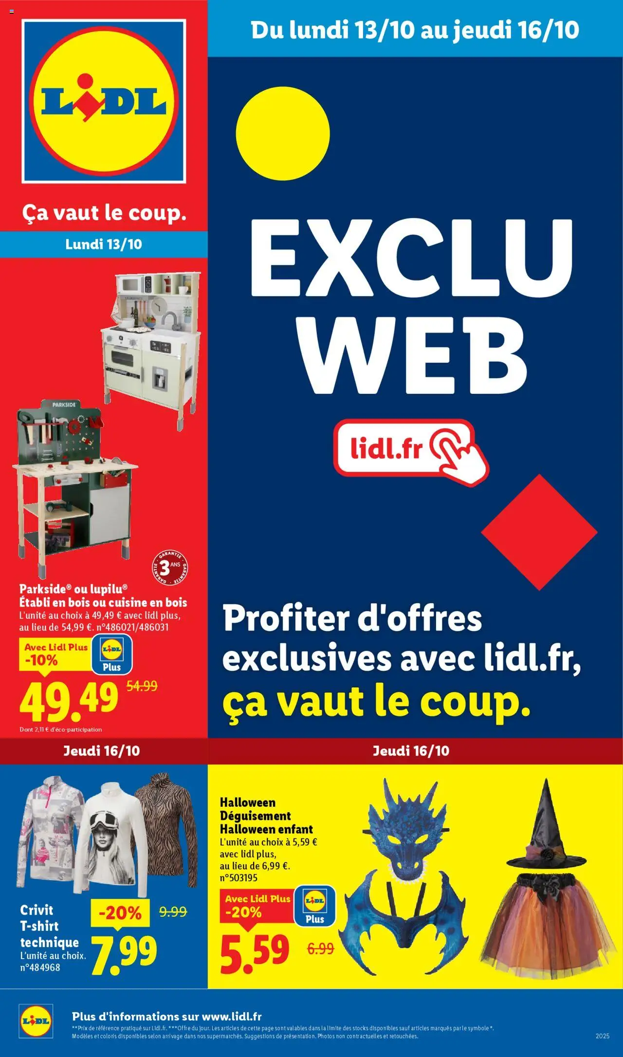 LIDL catalogue les bonnes affaires Exclu Web - page 1 - valable à partir du 13/10/2025