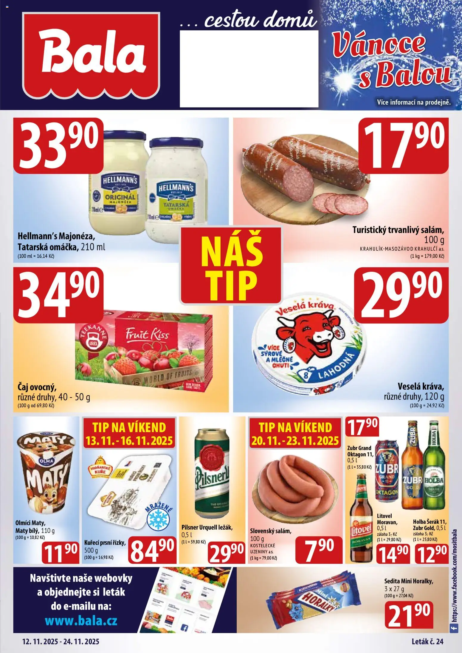 BALA velký leták Holba + - strana 1- platný od 12.11.2025