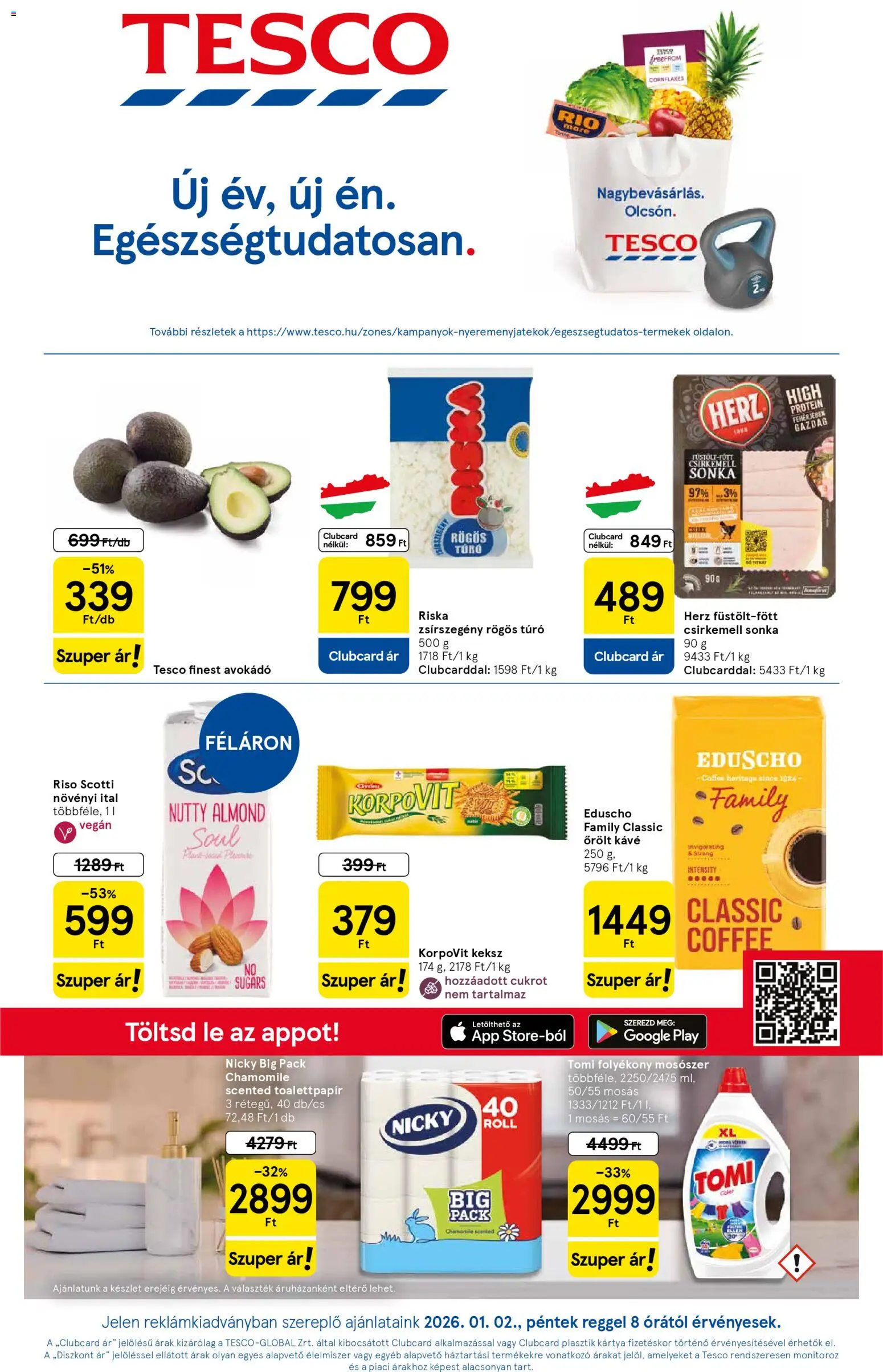 Tesco Hipermarket - Akciós újság  - 1oldal - érvényes 2026.01.02.-tól