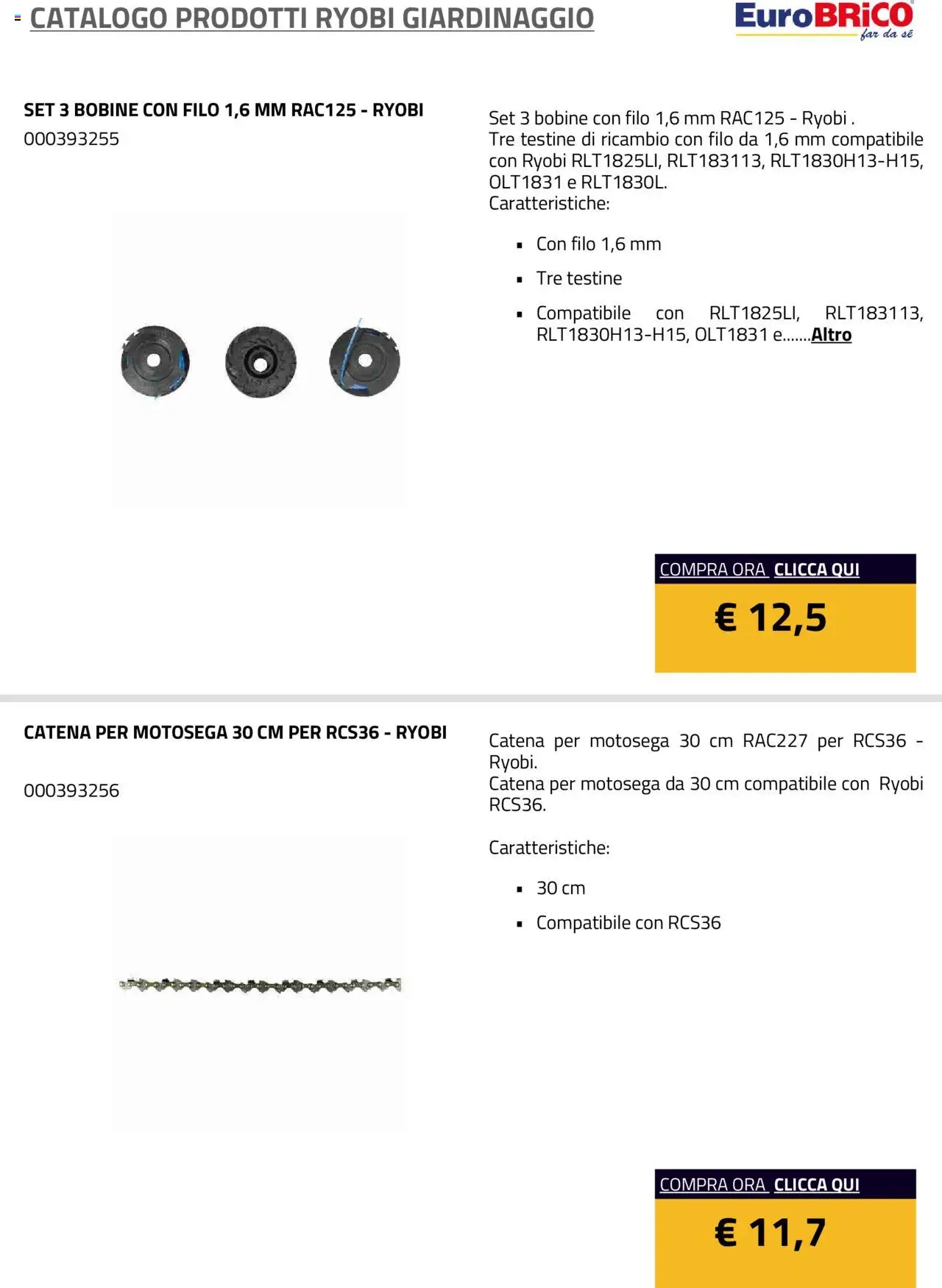 Eurobrico Prodotti Ryobi Giardinaggio catalogo - pagina 18 - valido dal 23/07/2025