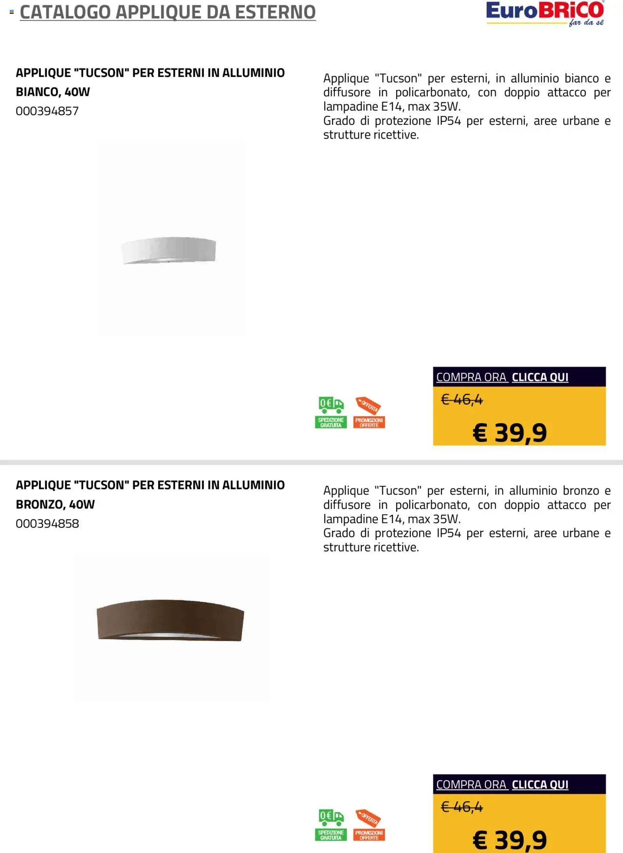 Eurobrico Applique da Esterno catalogo - pagina 27 - valido dal 23/07/2025