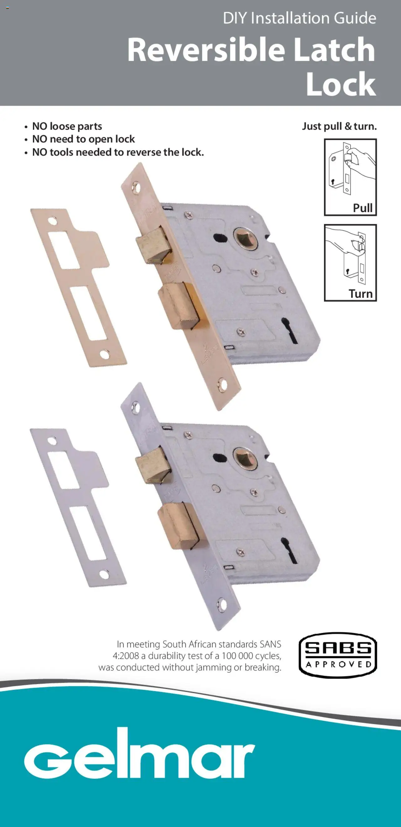 Gelmar - Reversible Latch Lock - page 1- valid from 12/02/2024