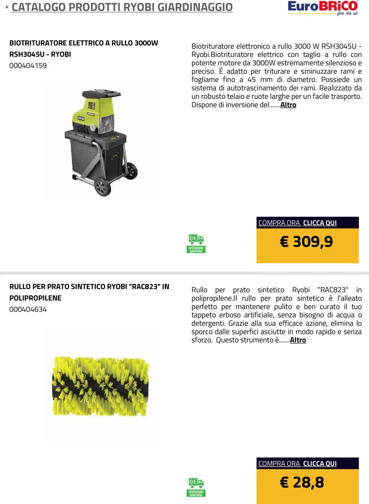 Eurobrico Prodotti Ryobi Giardinaggio catalogo - pagina 46 - valido dal 23/07/2025