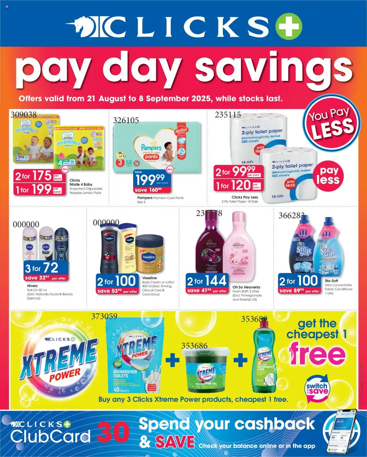 Clicks - Pay Day Savings - page 1- valid from 21/08/2025