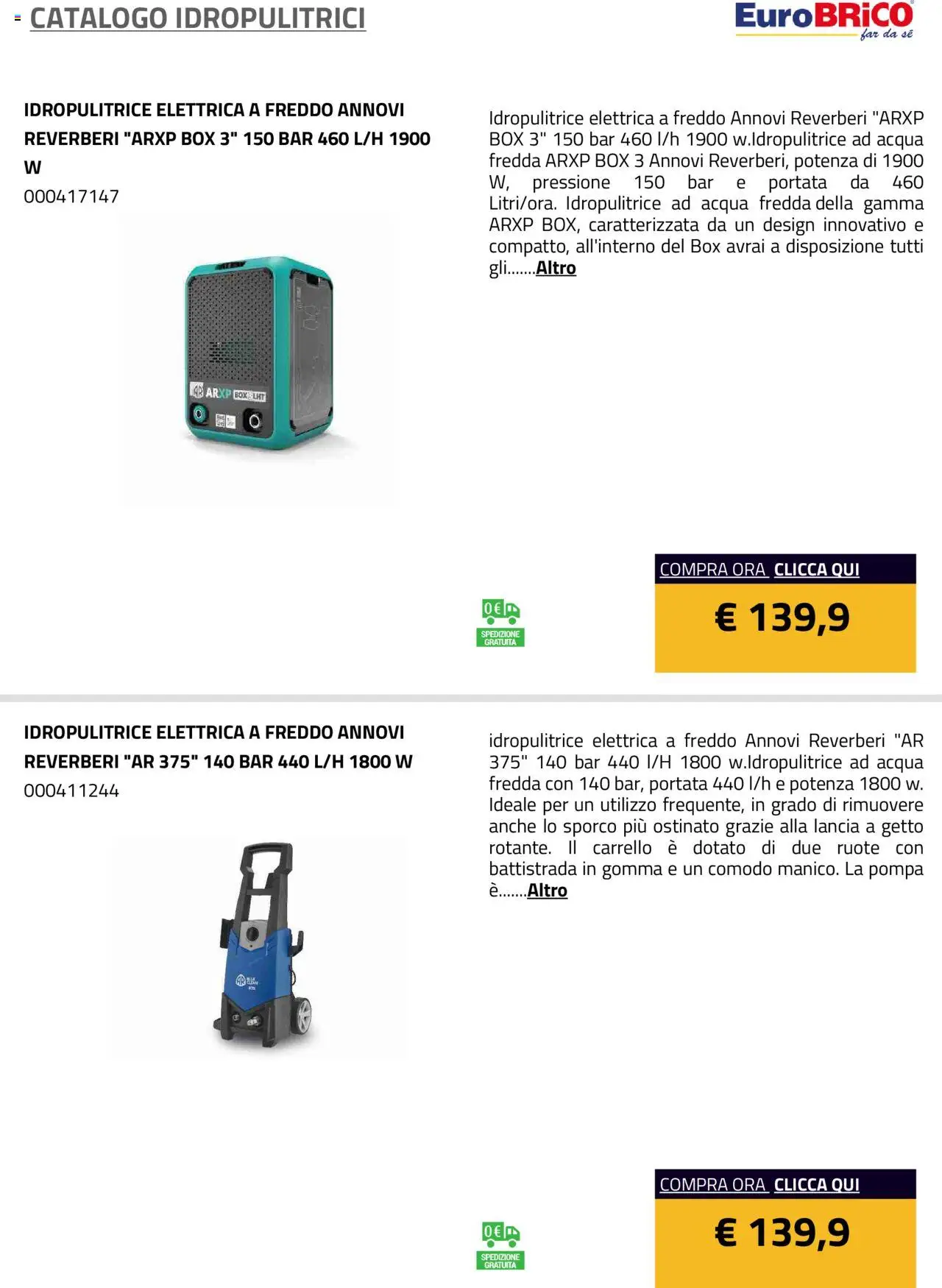 Eurobrico Idropulitrici catalogo - pagina 13 - valido dal 23/07/2025