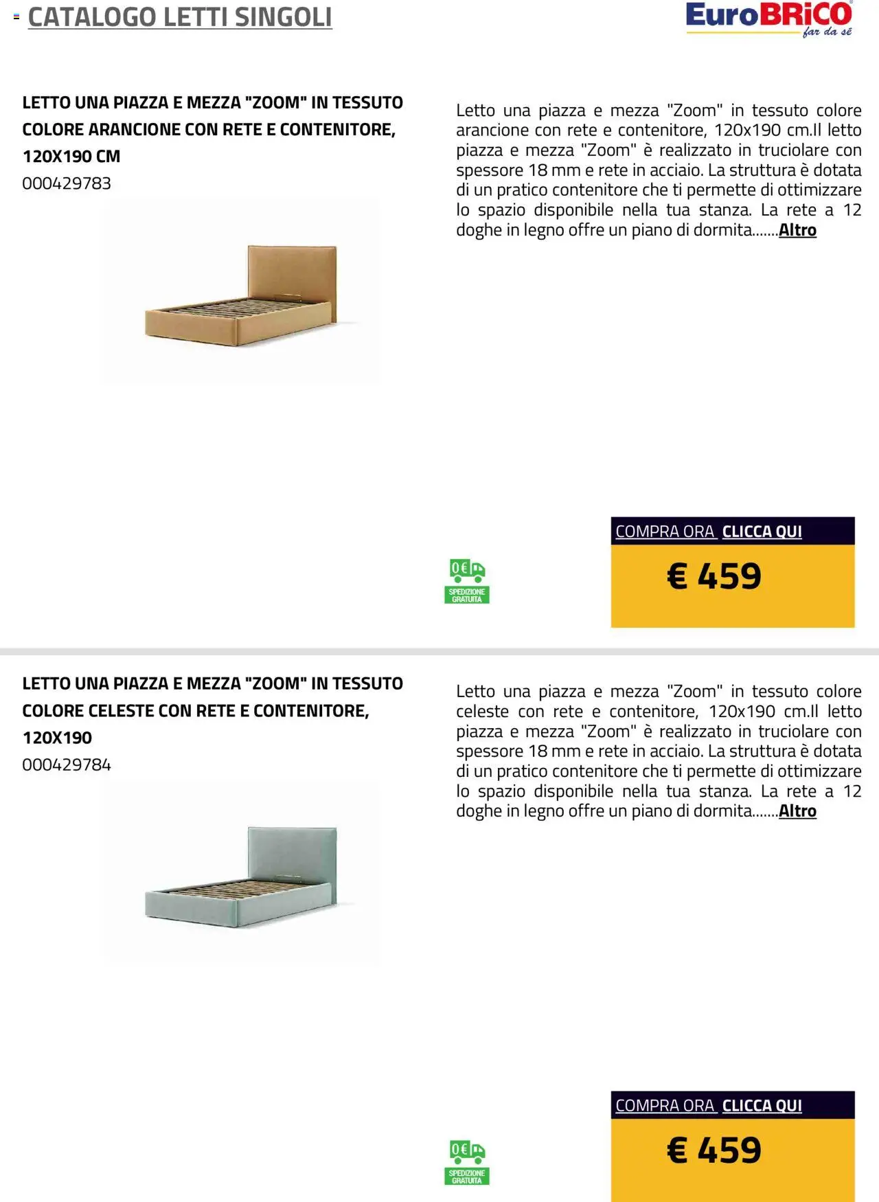 Eurobrico Letti Singoli catalogo - pagina 27 - valido dal 23/07/2025