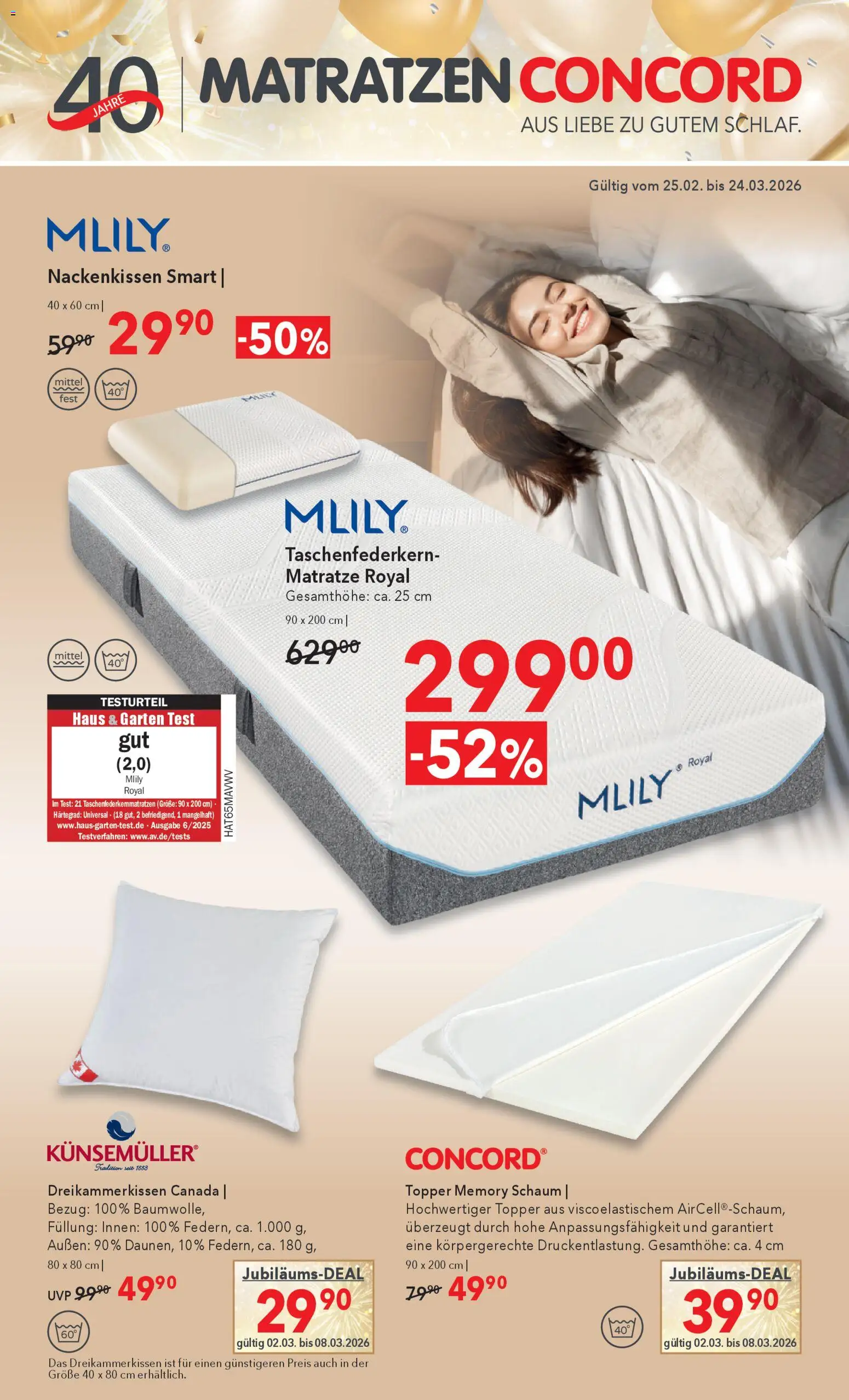 Matratzen Concord Prospekt - Seite 1 - gültig ab 25.02.2026