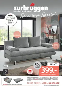 Vorschau Zurbrüggen Schlafsofa Spezial gültig ab 03.07.2025
