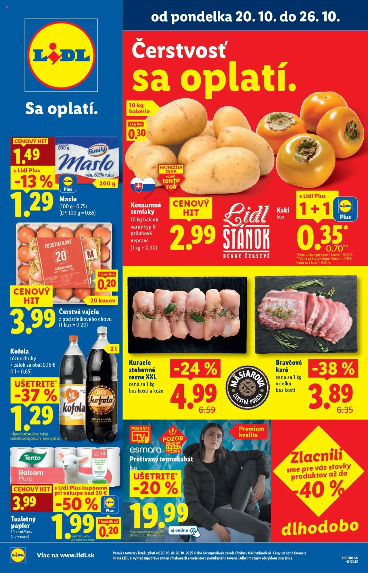 Lidl leták - strana 1- platný od 20.10.2025