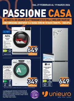Anteprima Unieuro volantino valida dal 27/02/2026