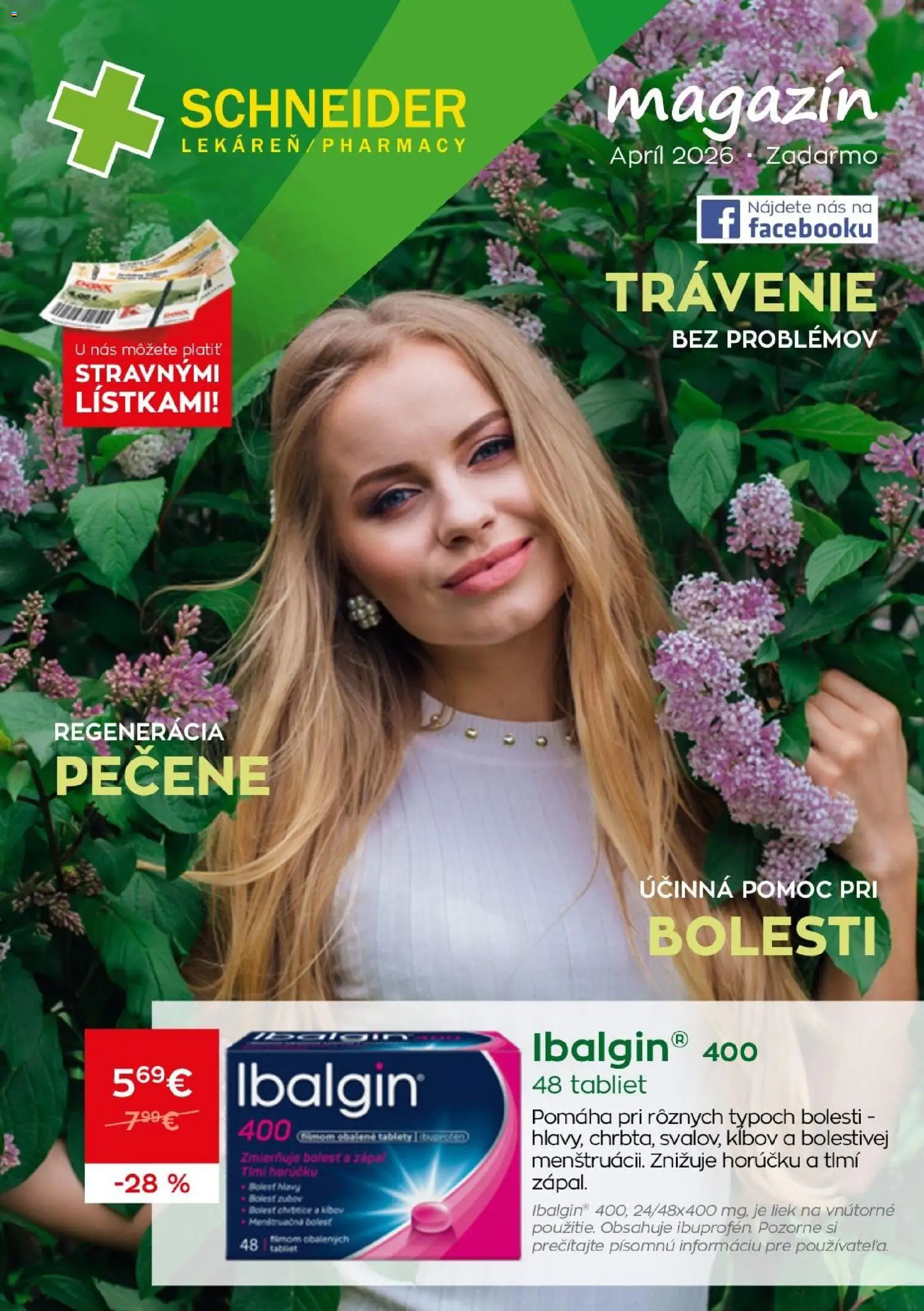 Schneider lekáreň leták - strana 1- platný od 01.04.2026