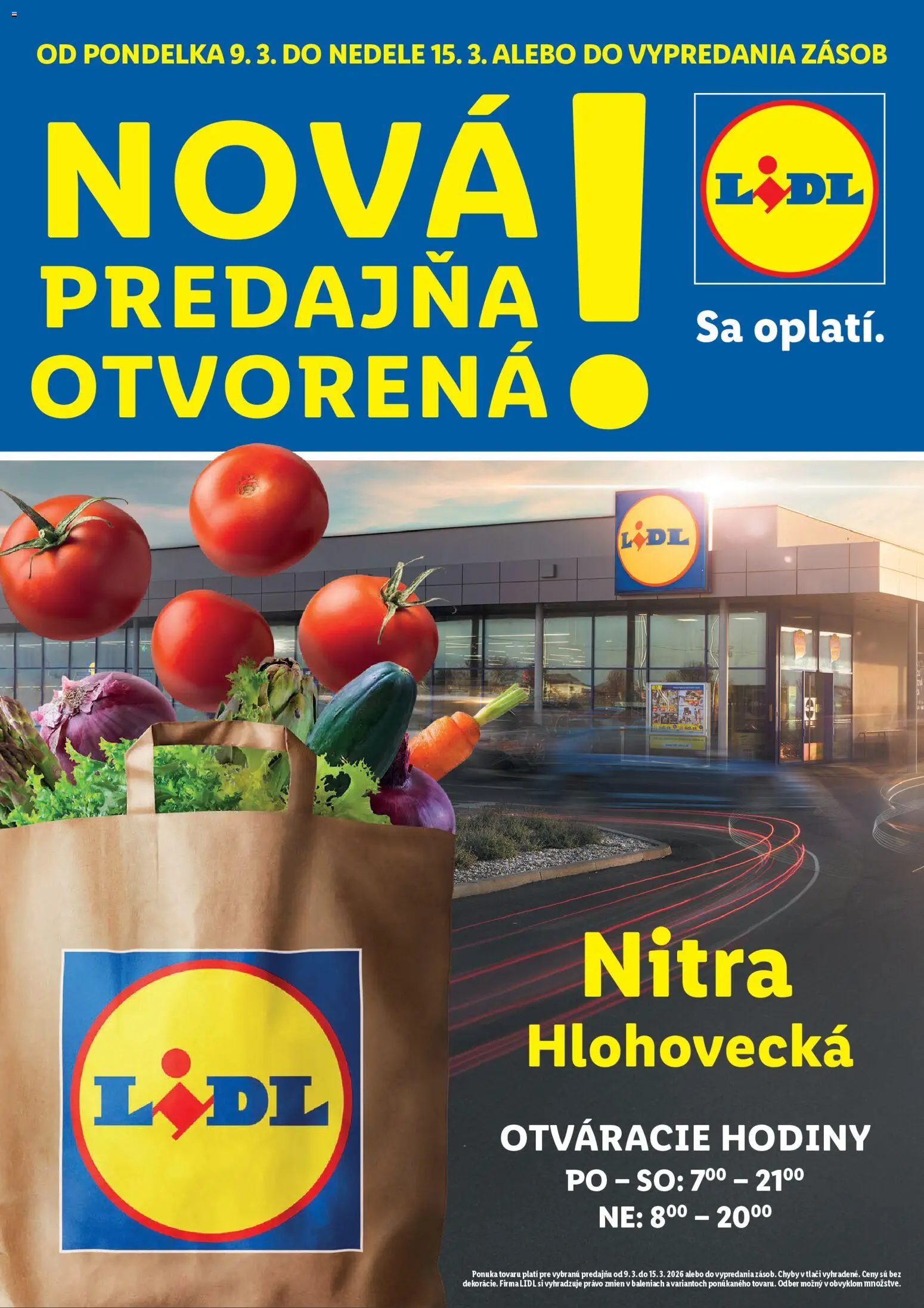Lidl nová predajňa - Nitra, Hlohovecká - strana 1- platný od 09.03.2026