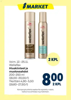 Esikatselu S-market tarjoukset Hiuskiinteet ja muotovaahdot voimassa alkaen 12/11/2025