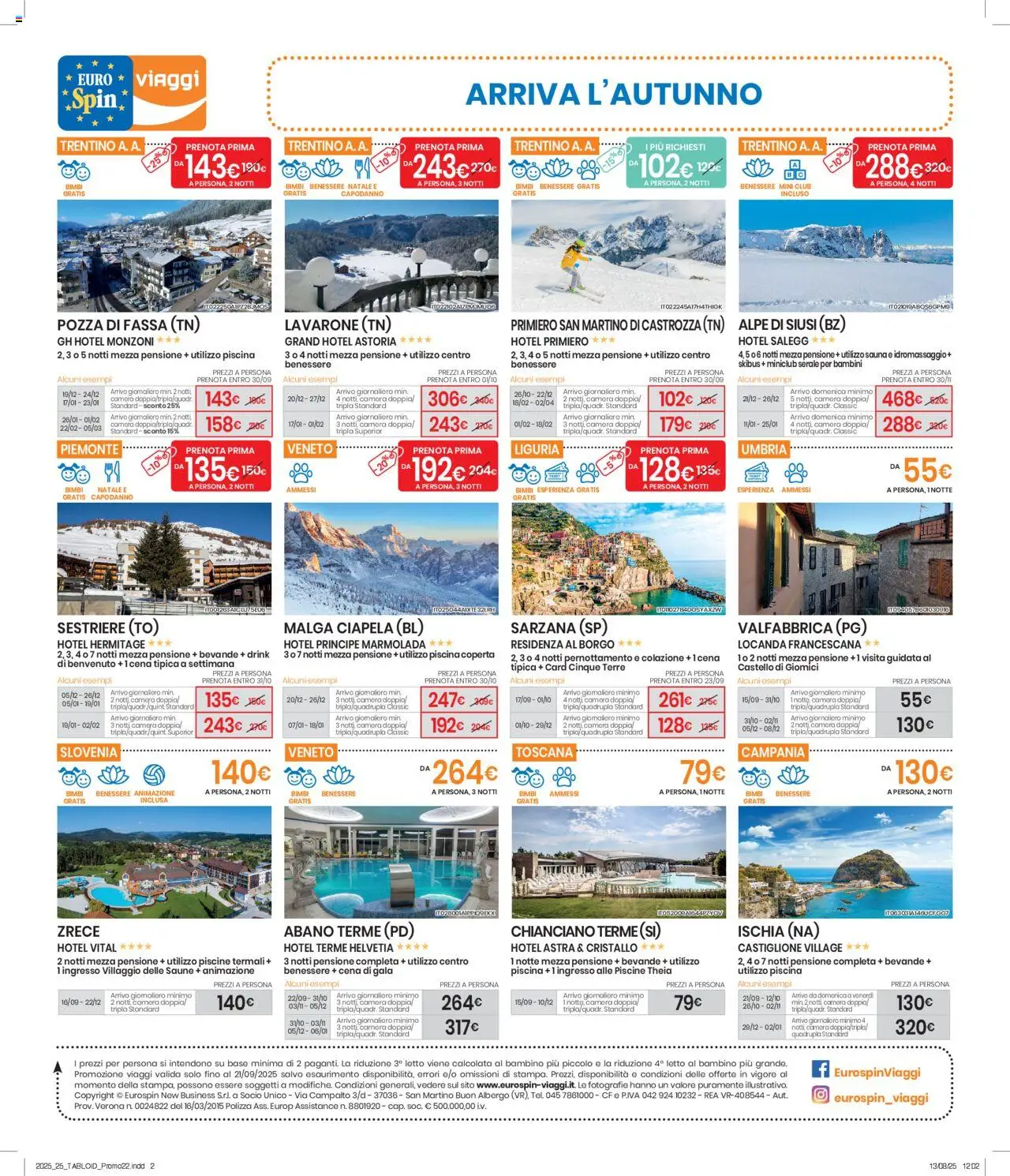 Eurospin Viaggi catalogo - pagina 1 - valido dal 11/09/2025
