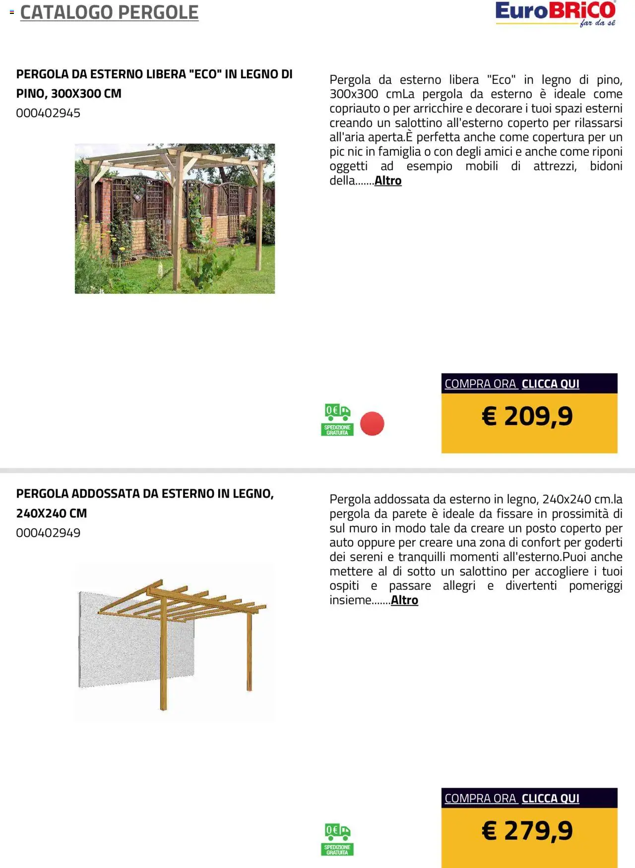 Eurobrico Pergole da esterno catalogo - pagina 12 - valido dal 23/07/2025