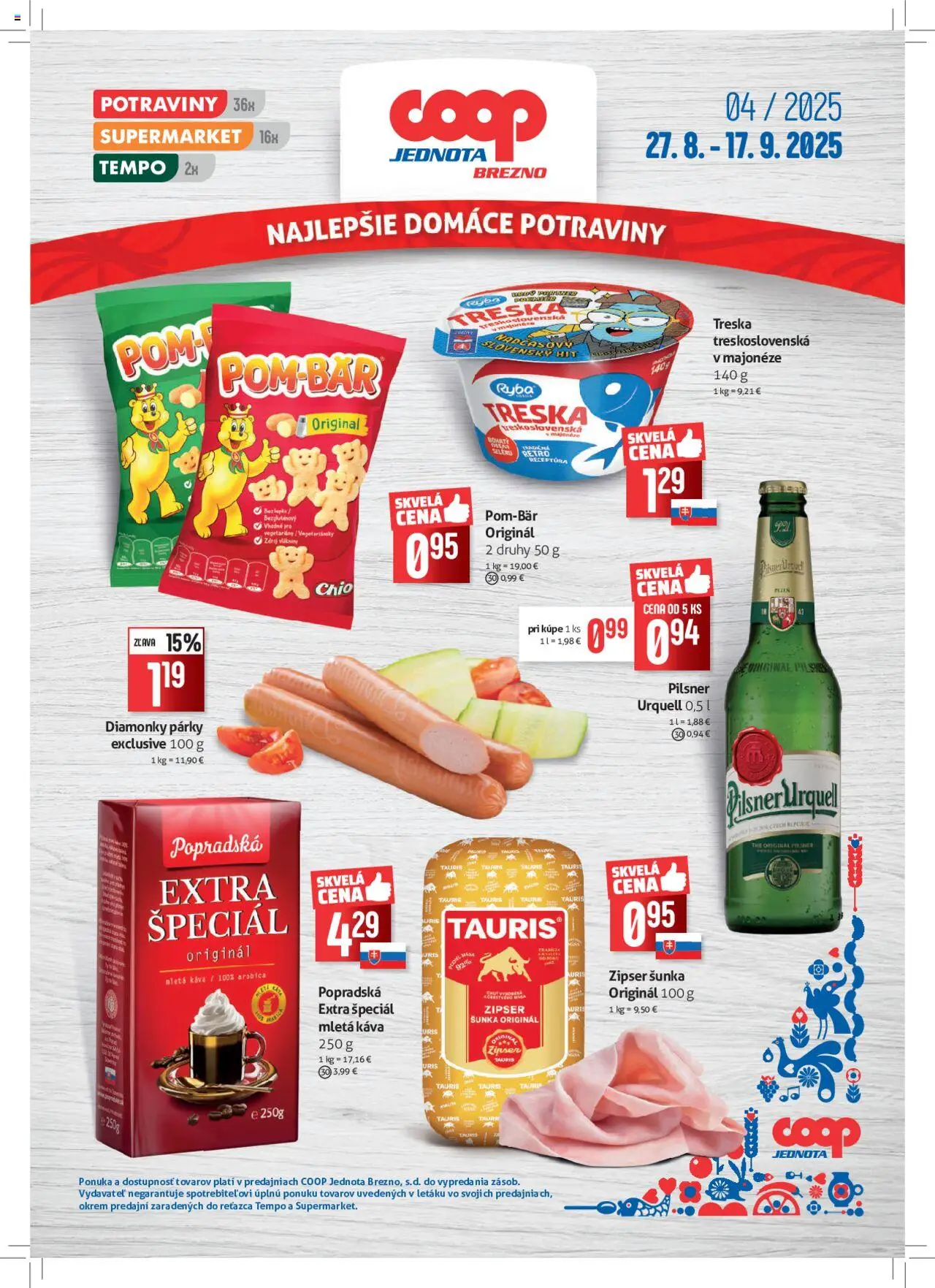 COOP Jednota ponuka Brezno - strana 1- platný od 27.08.2025