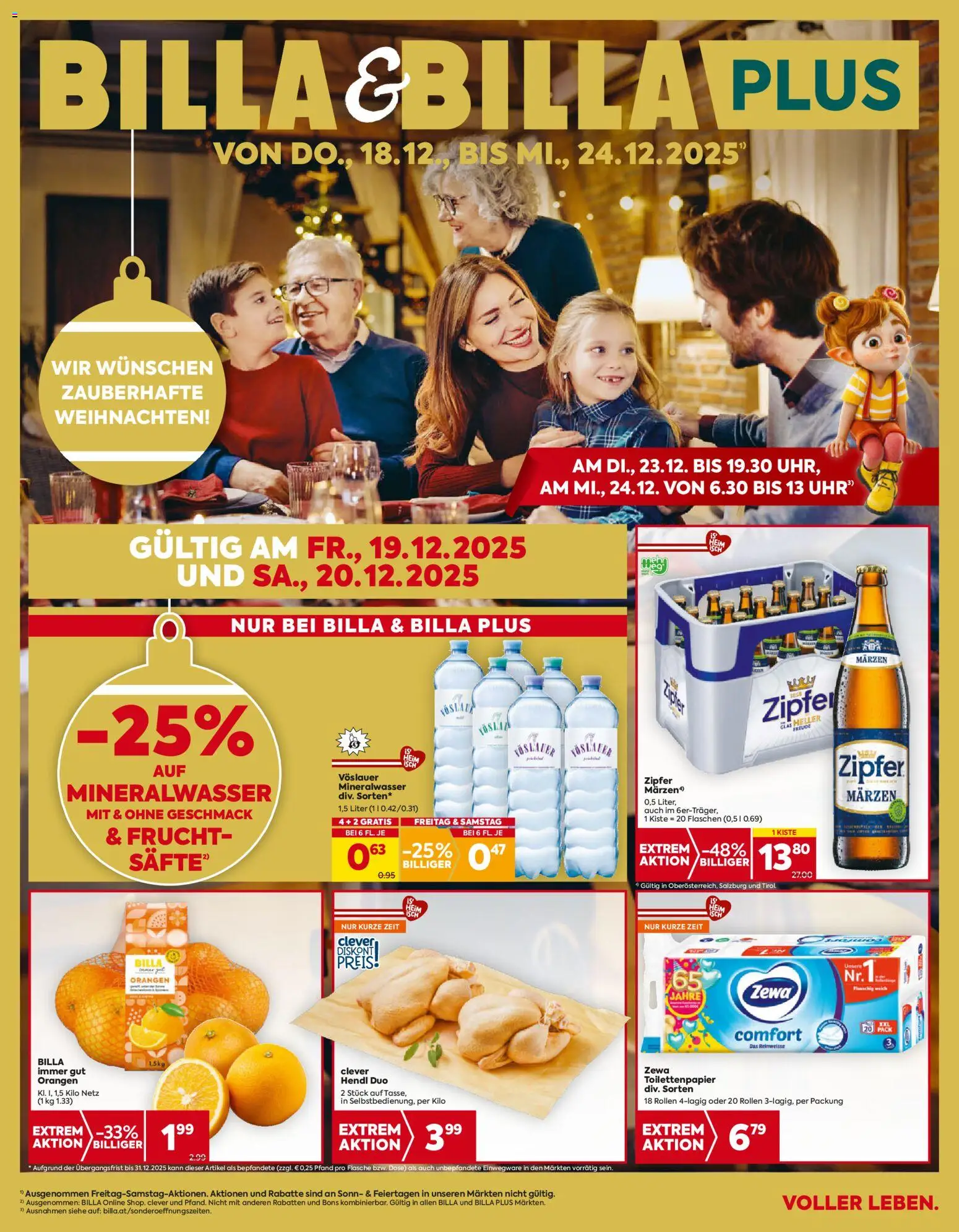 Billa Flugblatt - Tirol - Seite 1- gültig ab 18.12.2025