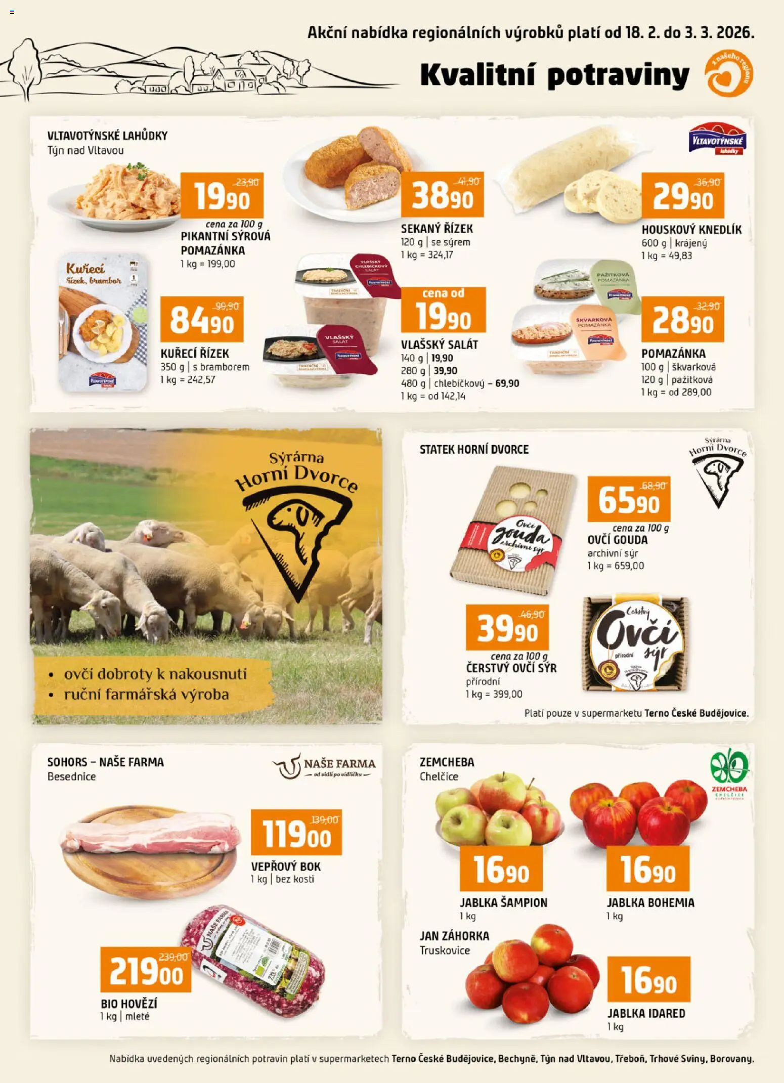 Terno leták - Kvalitní potraviny z našeho regionu - strana 1- platný od 18.02.2026