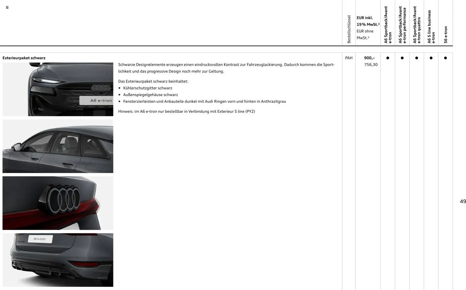 Audi  A6 e-tron - Seite 49 - gültig ab 01.10.2025