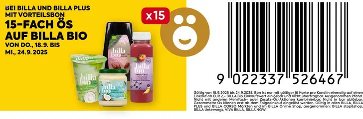 Vorschau Billa 15-fach Ös gültig ab 18.09.2025
