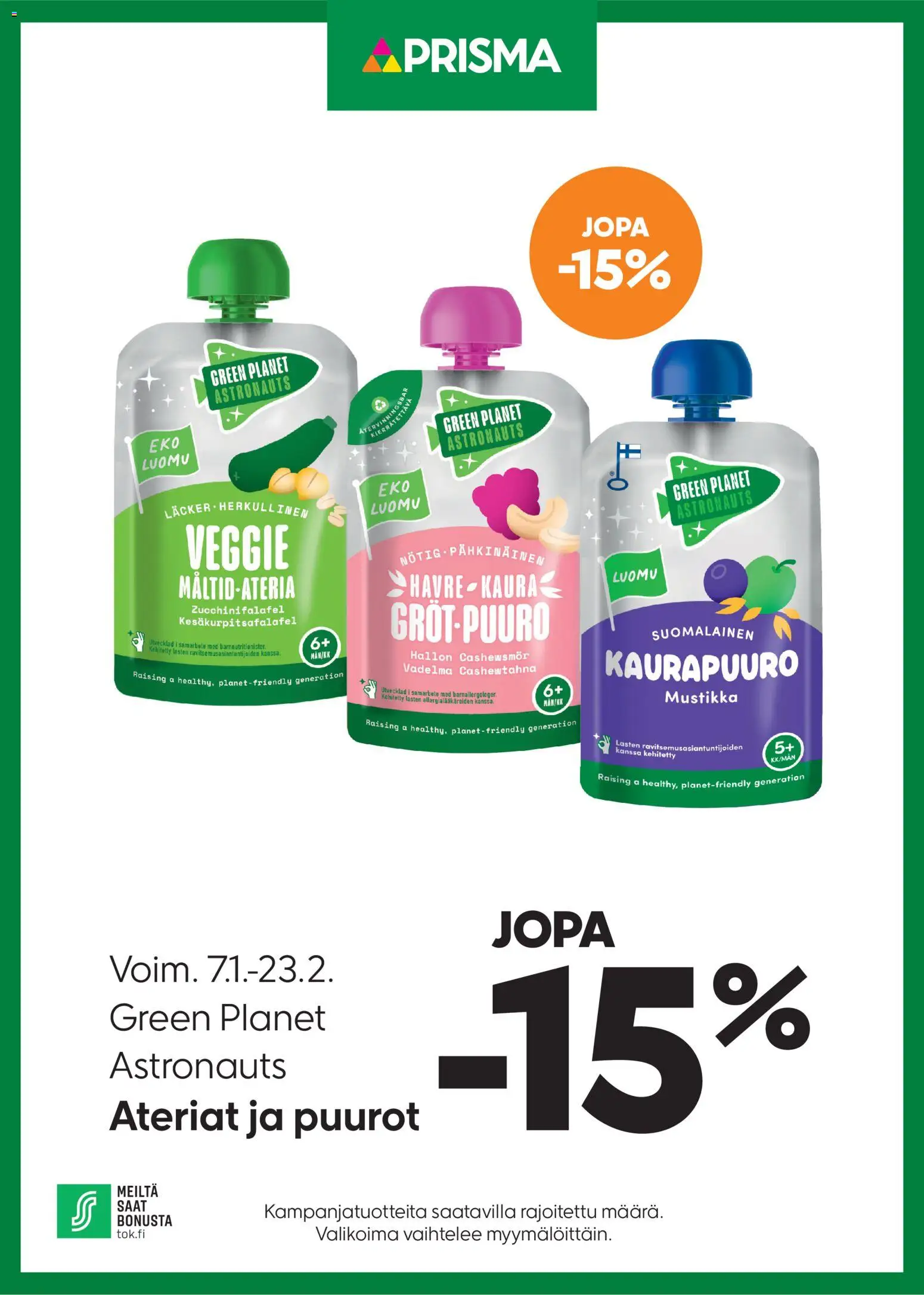 Prisma tarjoukset Green Planet Astronauts - sivu 1- voimassa alkaen 07/01/2026