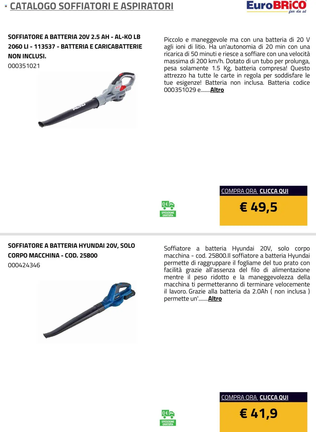 Eurobrico Soffiatori e Aspiratori catalogo - pagina 12 - valido dal 23/07/2025