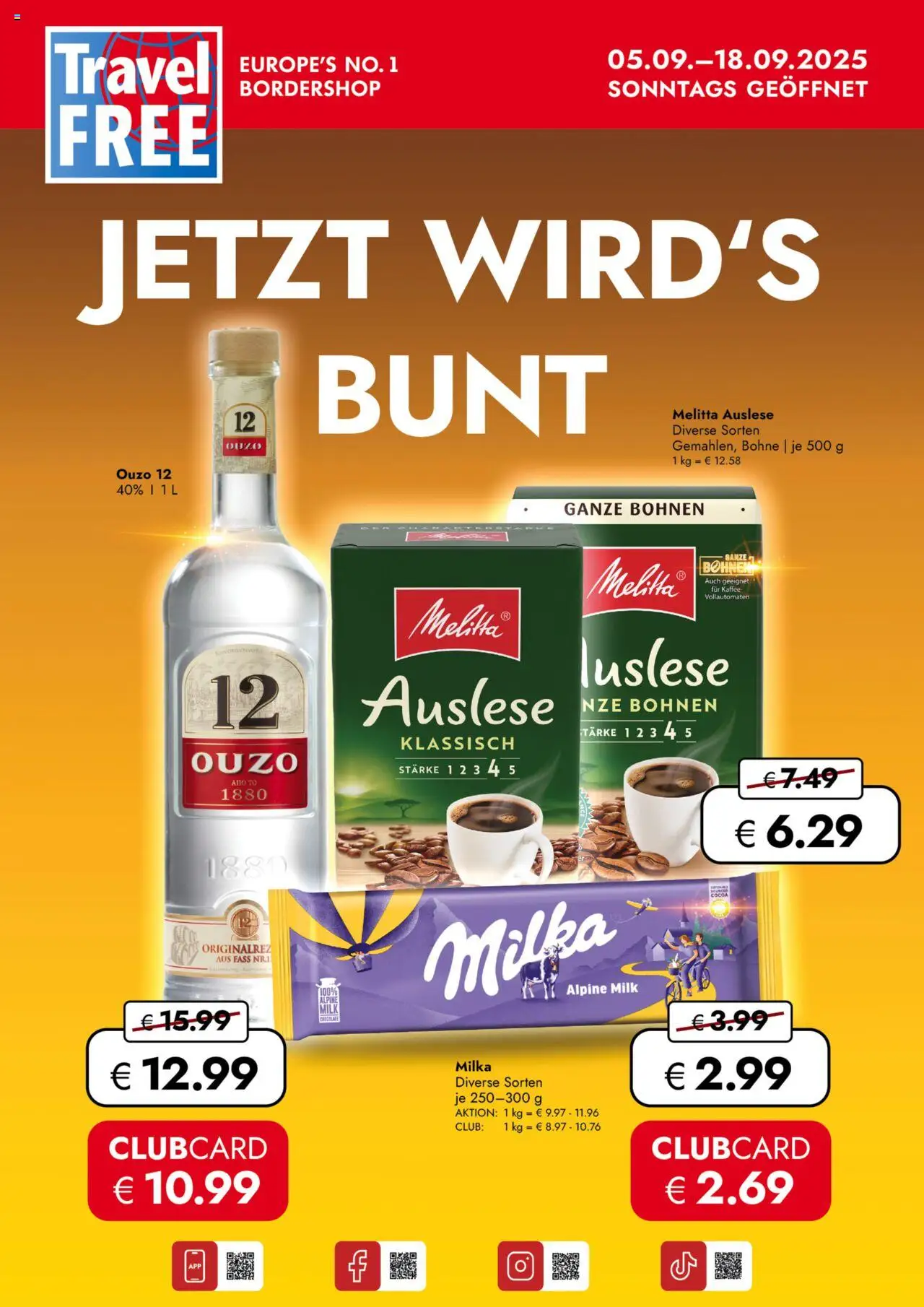 Travel FREE Flugblatt - Seite 1- gültig ab 05.09.2025