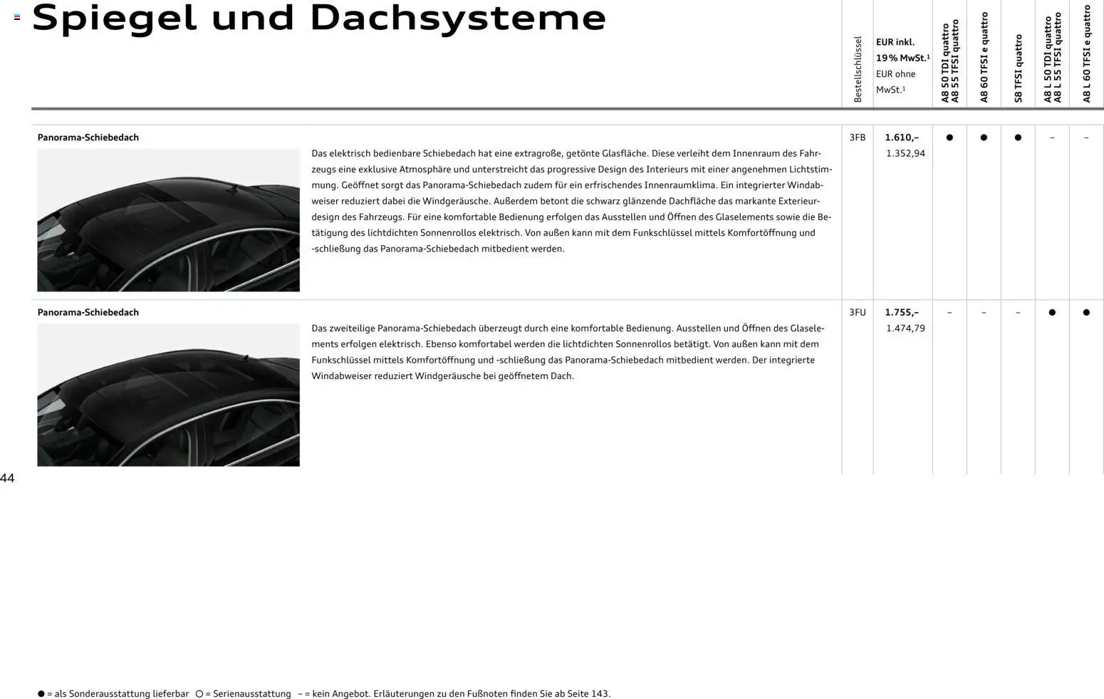 Audi A8 - Seite 44 - gültig ab 28.10.2025