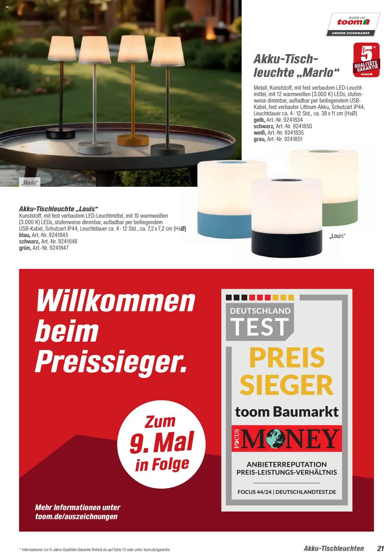 Toom Baumarkt Leuchten & Tapeten  - Seite 21 - gültig ab 01.09.2025