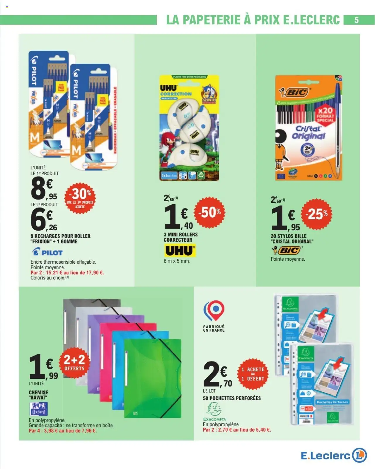E.Leclerc catalogue semaine 29 - page 5 - valable à partir du 15/07/2025