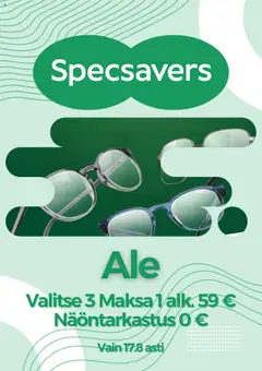 Esikatselu Specsavers tarjoukset voimassa alkaen 21/07/2025
