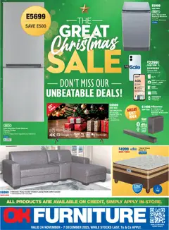 Preview OK Furniture - Eswatini The Great Christmas Sale valid from 24/11/2025