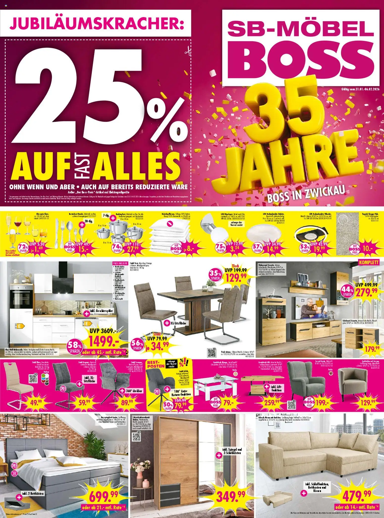 SB Möbel Boss Prospekt 	 - Seite 1 - gültig ab 31.01.2026