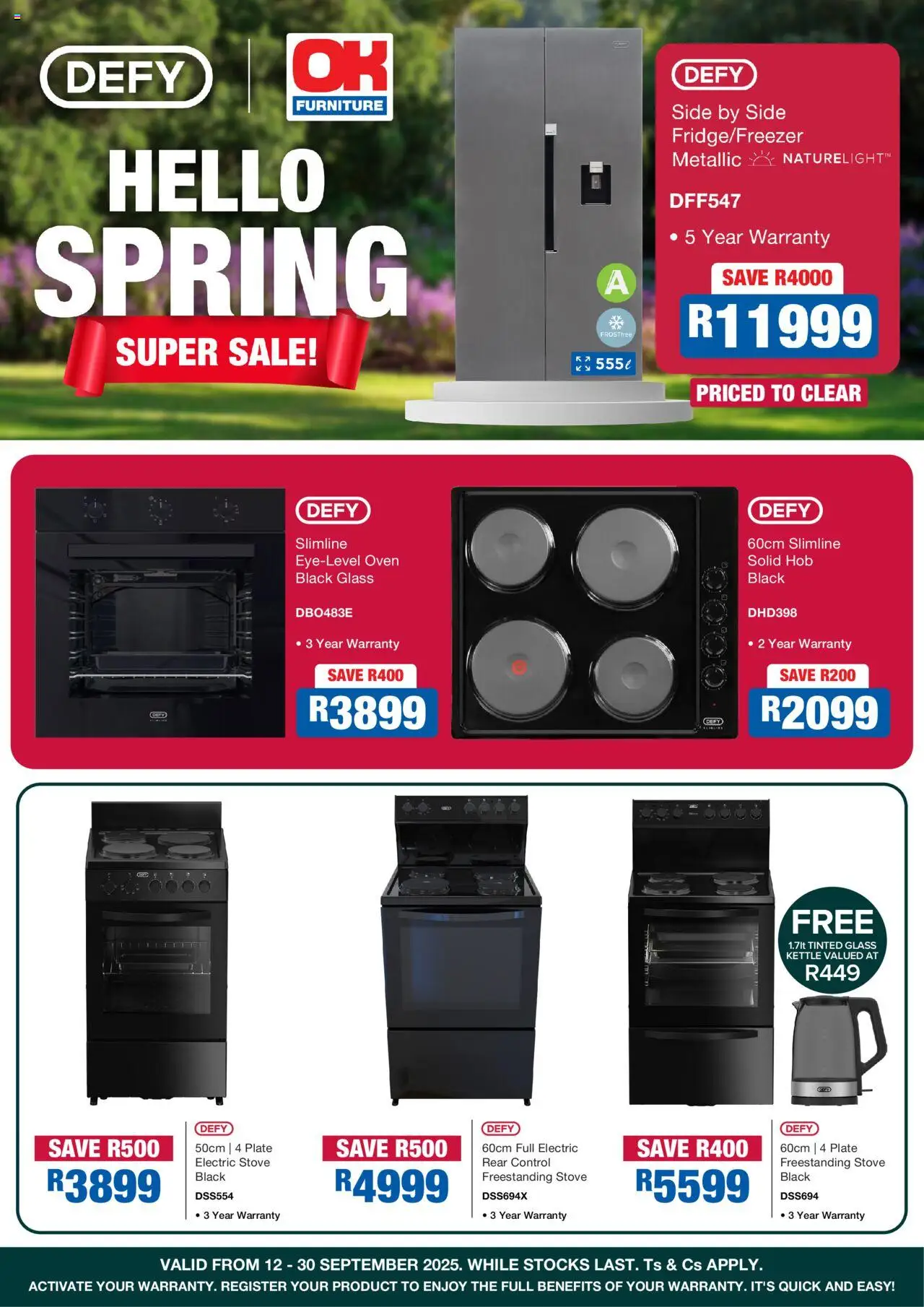 OK Furniture - Defy Spring Leaflet - page 1- valid from 12/09/2025