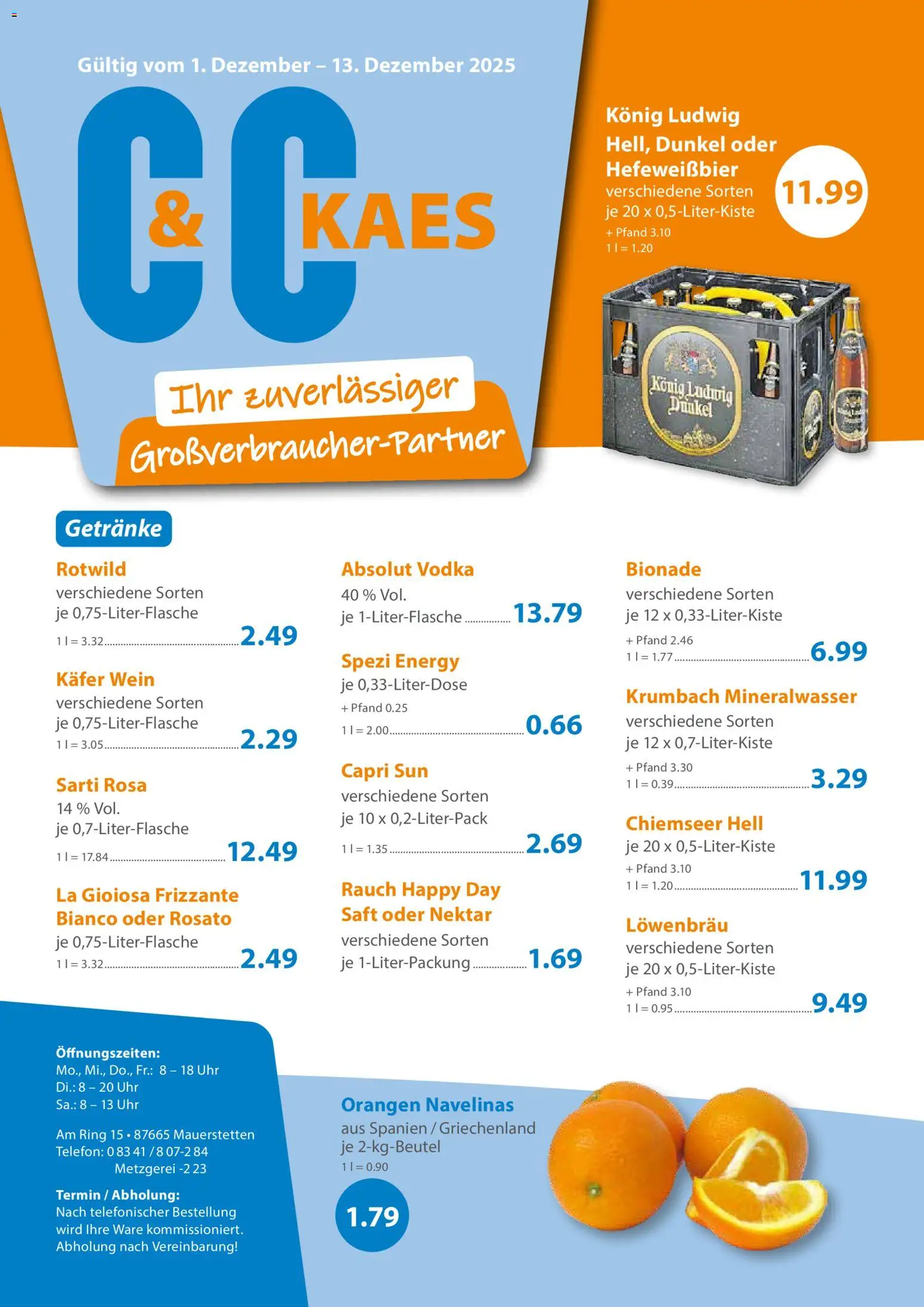 C&C Prospekt - Seite 1 - gültig ab 01.12.2025