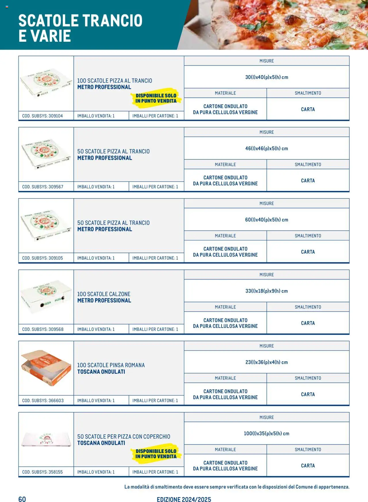 Catalogo Take Away e Monouso 2024 Metro	 - pagina 60 - valido dal 22/07/2024