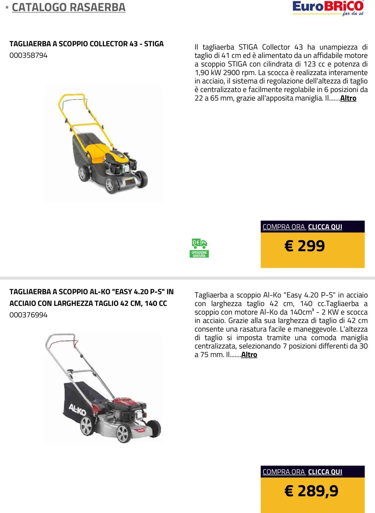 Eurobrico Rasaerba catalogo - pagina 18 - valido dal 23/07/2025