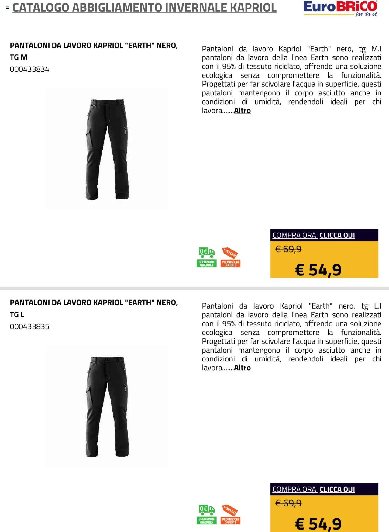 Eurobrico Abbigliamento Invernale Kapriol catalogo - pagina 26 - valido dal 23/07/2025