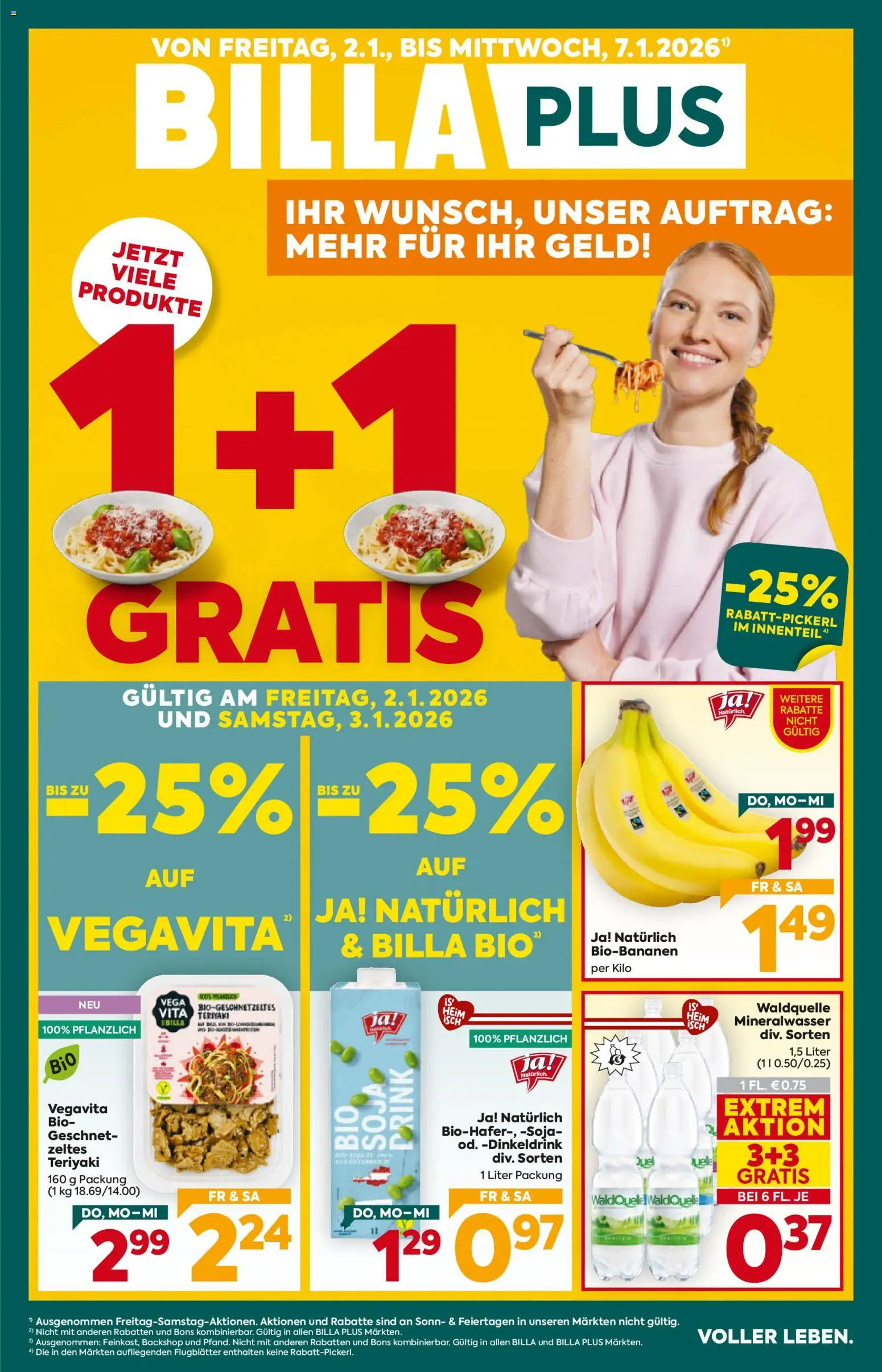 Billa Plus Flugblatt - Seite 1- gültig ab 02.01.2026