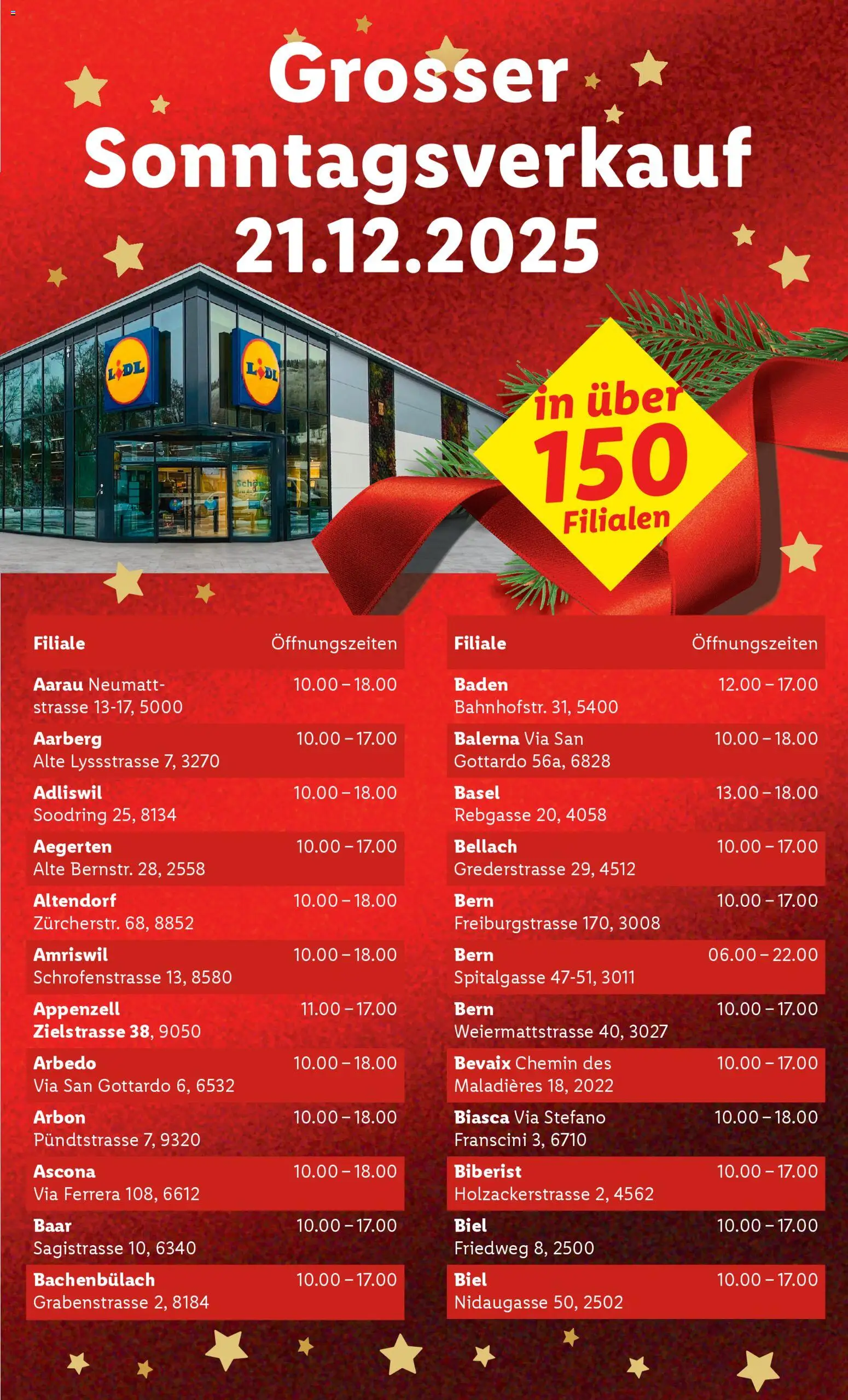 Lidl Aktionen Grosser Sonntagsverkauf - Seite 1- gültig ab 21.12.2025