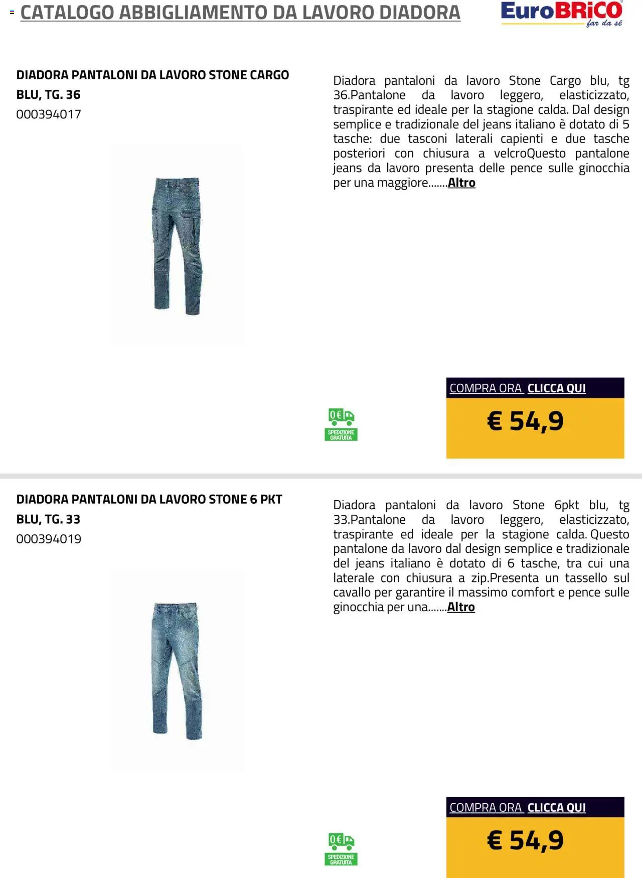 Eurobrico Abbigliamento da Lavoro Diadora catalogo - pagina 23 - valido dal 23/07/2025