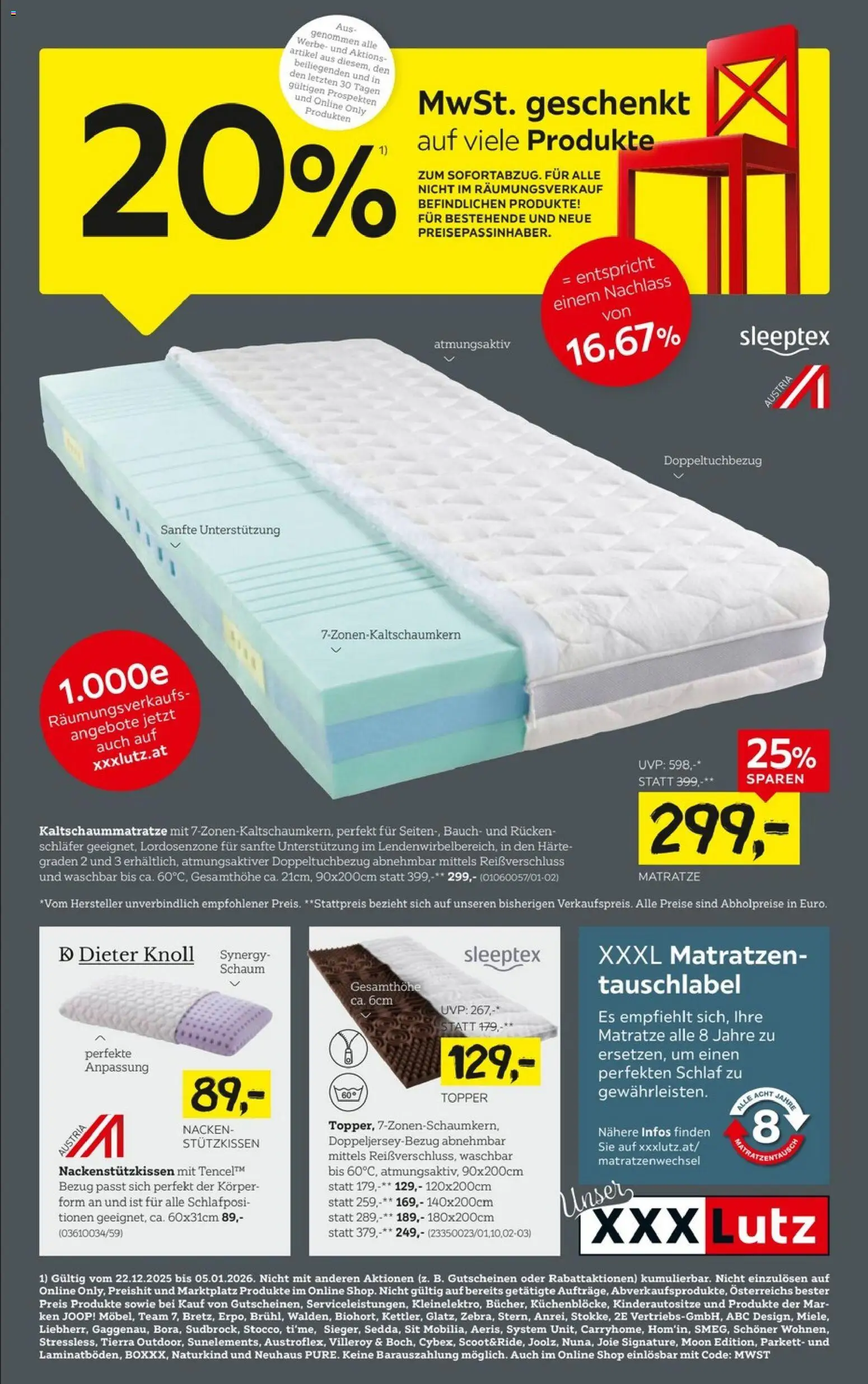 XXXLutz Matratze  - Seite 1- gültig ab 22.12.2025