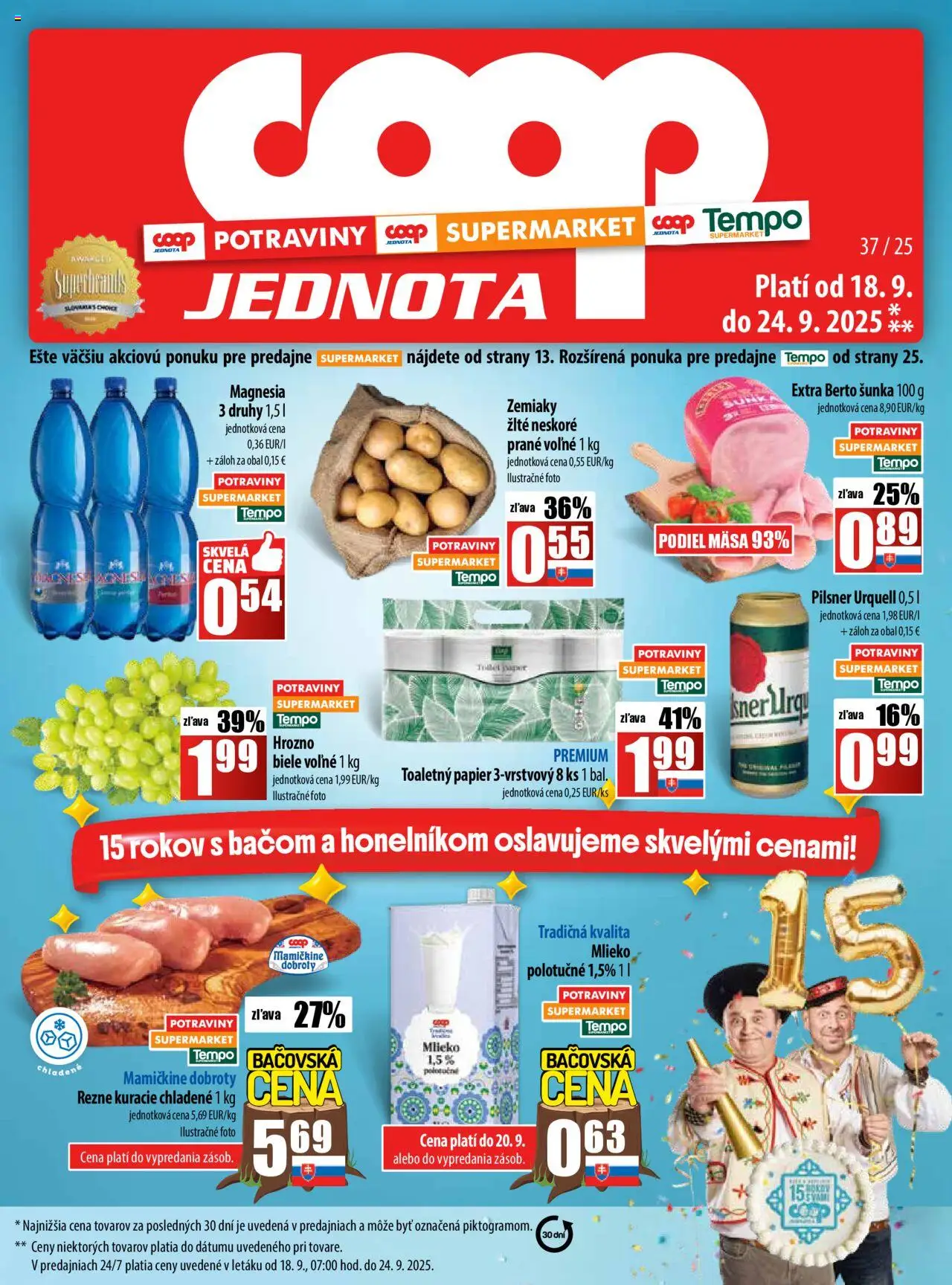 COOP Jednota leták - strana 1- platný od 18.09.2025