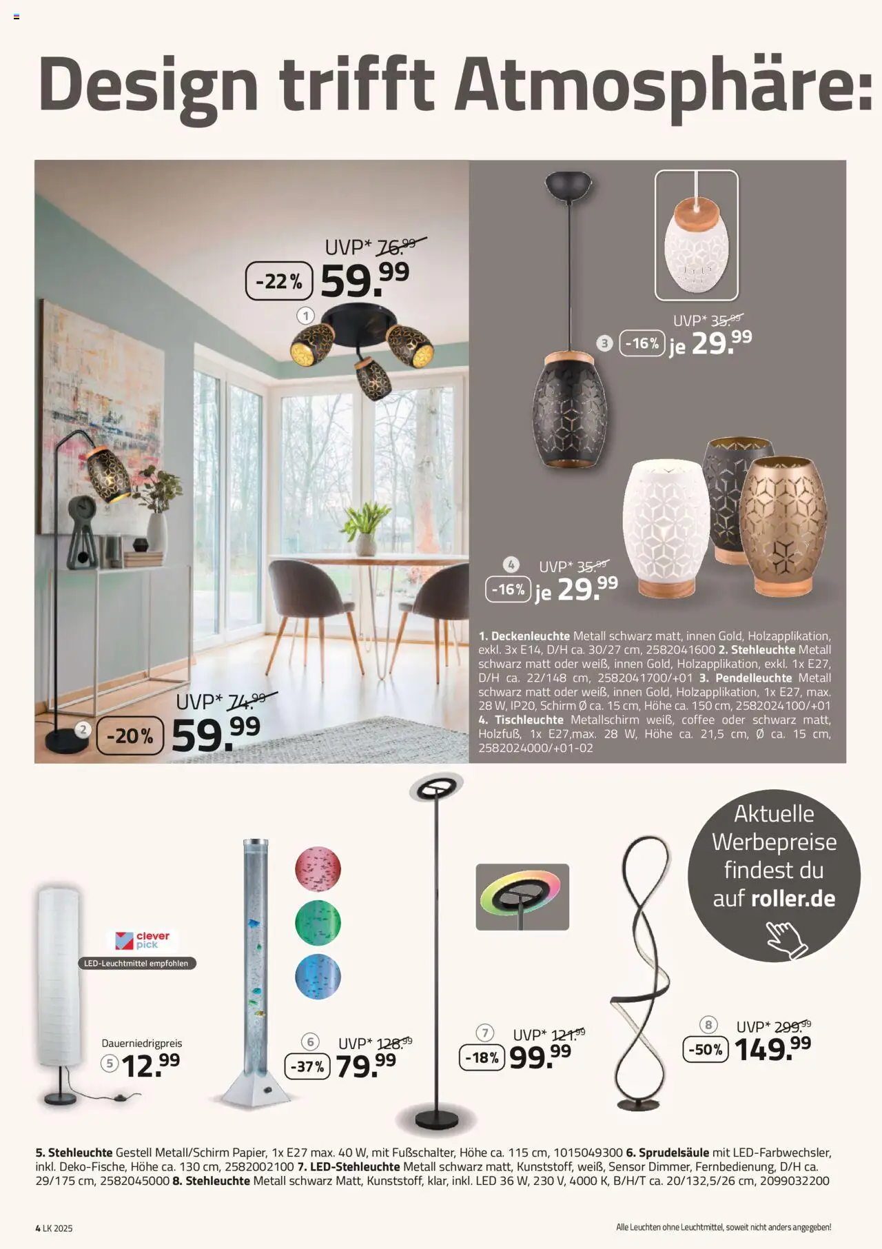Roller  Leuchtenmagazin 2025 - Seite 4 - gültig ab 28.09.2025