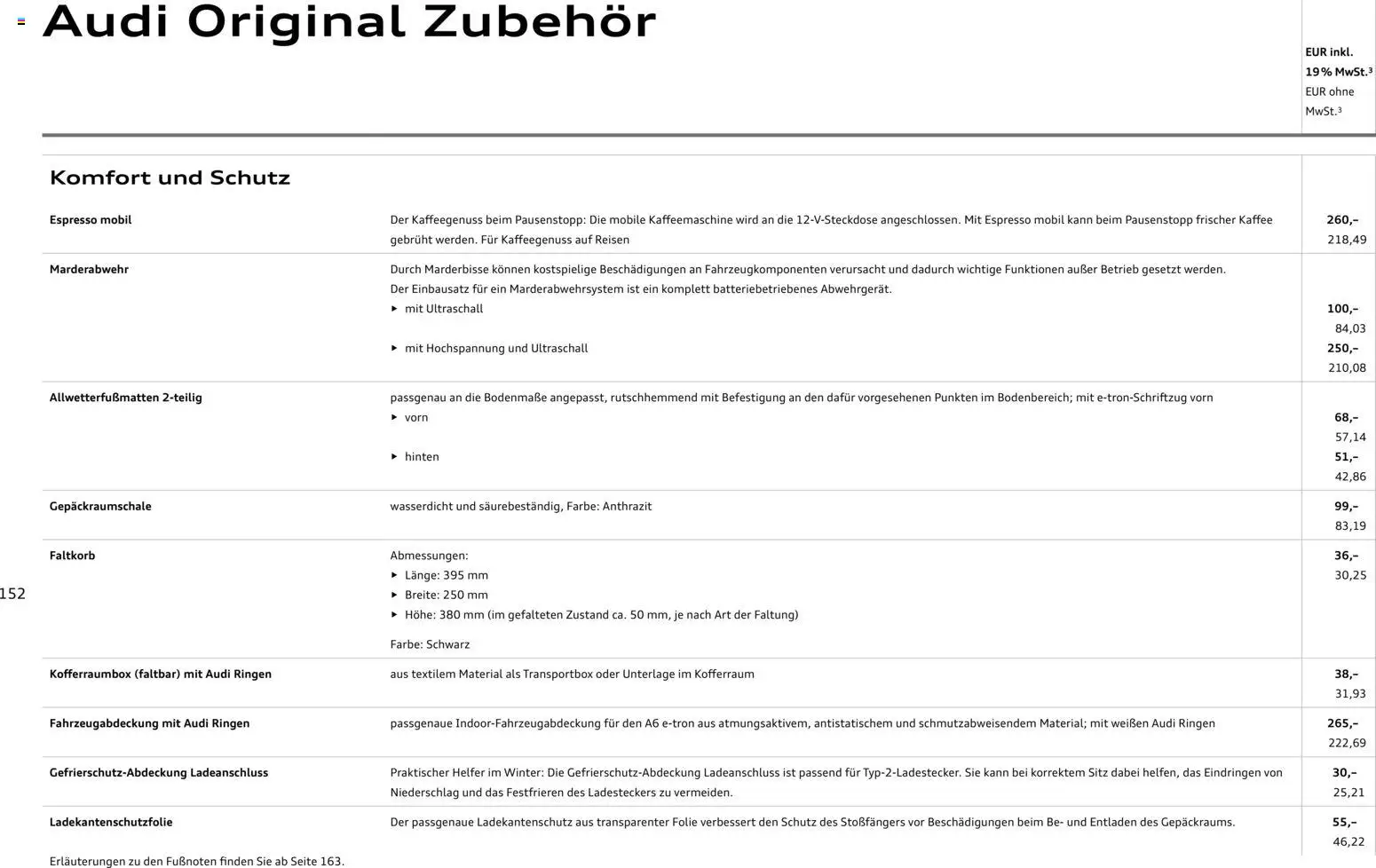 Audi  A6 e-tron - Seite 152 - gültig ab 01.10.2025