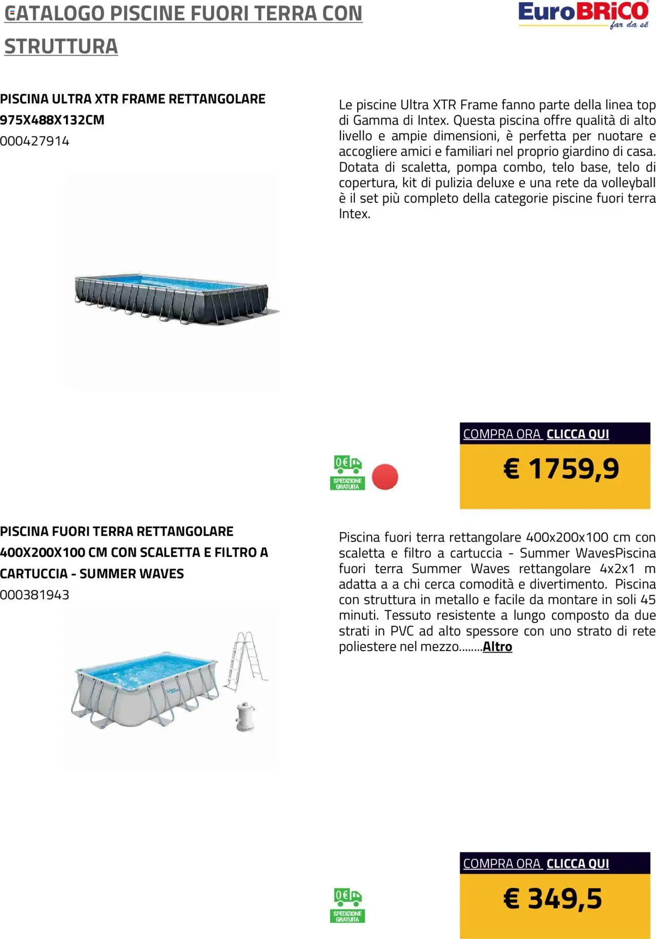 Eurobrico Piscine Fuori Terra con Struttura catalogo - pagina 19 - valido dal 23/07/2025