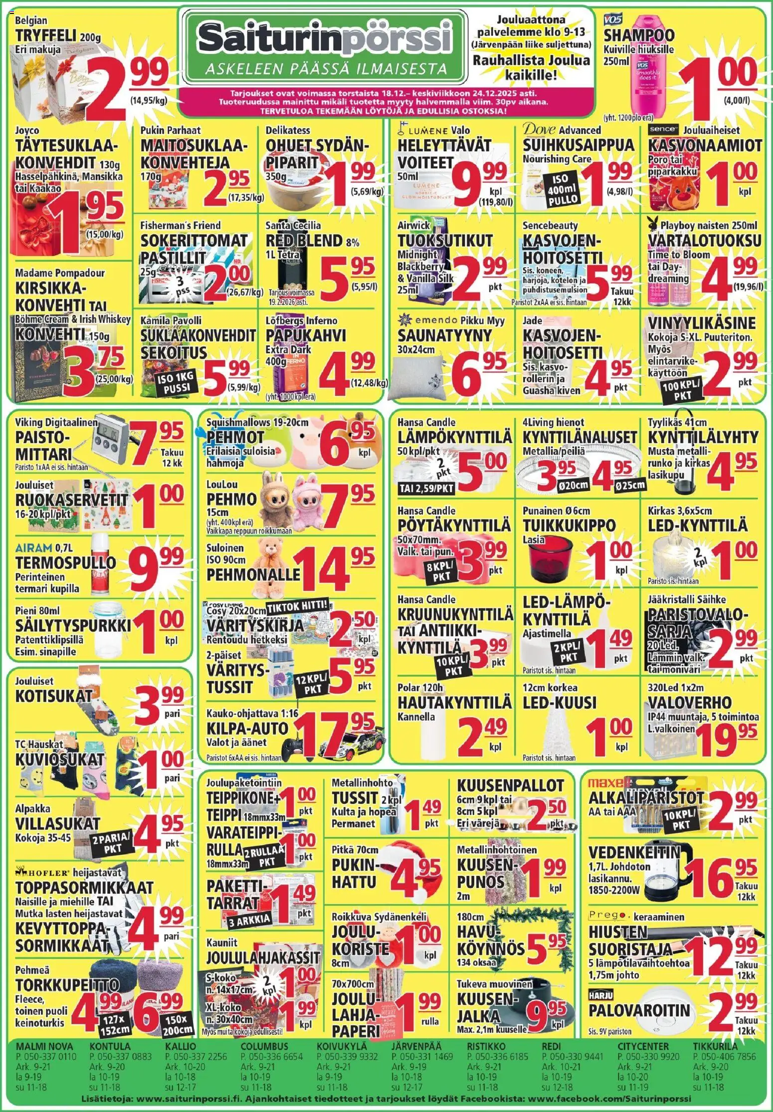 Saiturinpörssi tarjoukset - sivu 1- voimassa alkaen 18/12/2025