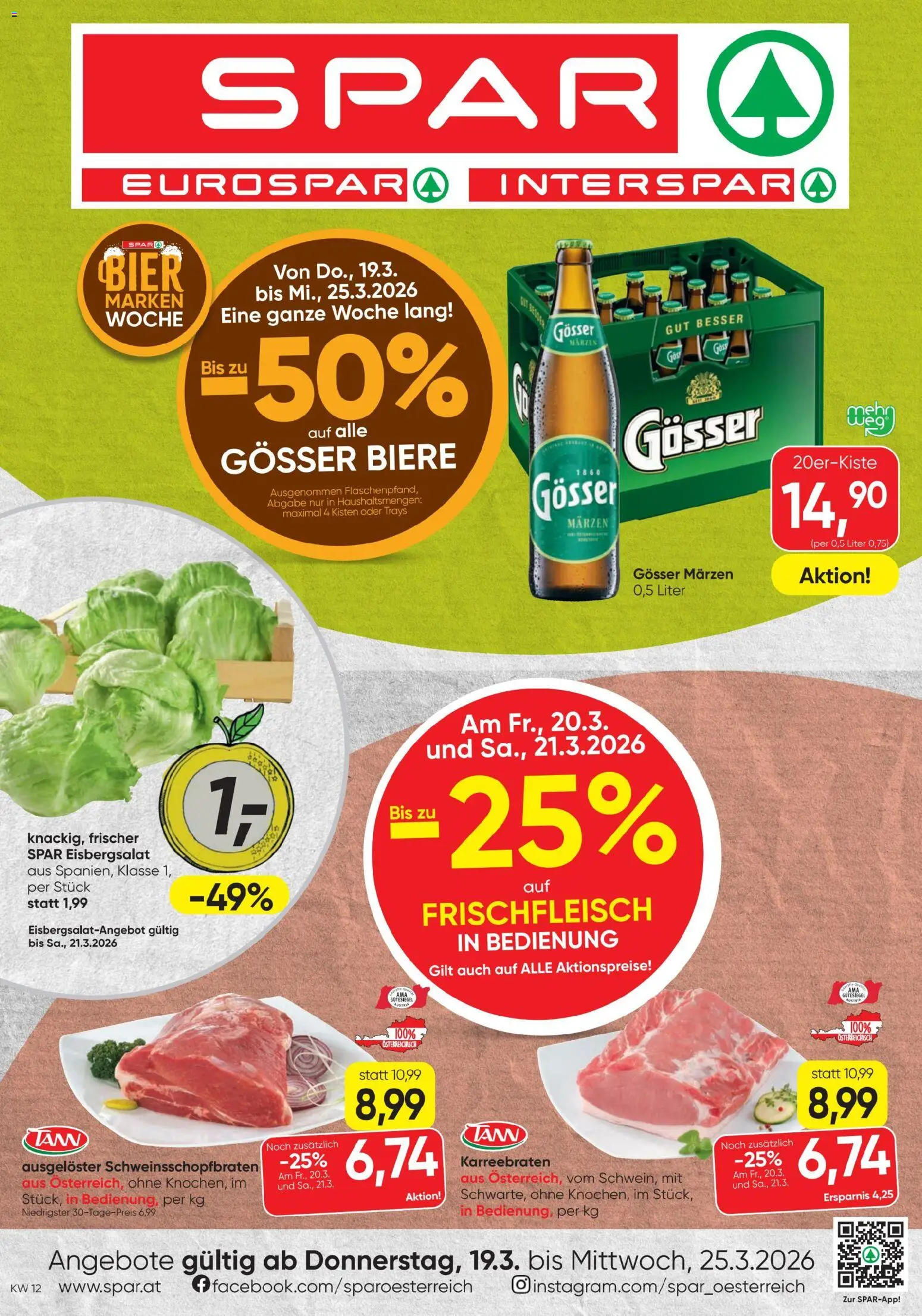 Spar - Flugblatt - Seite 1- gültig ab 19.03.2026